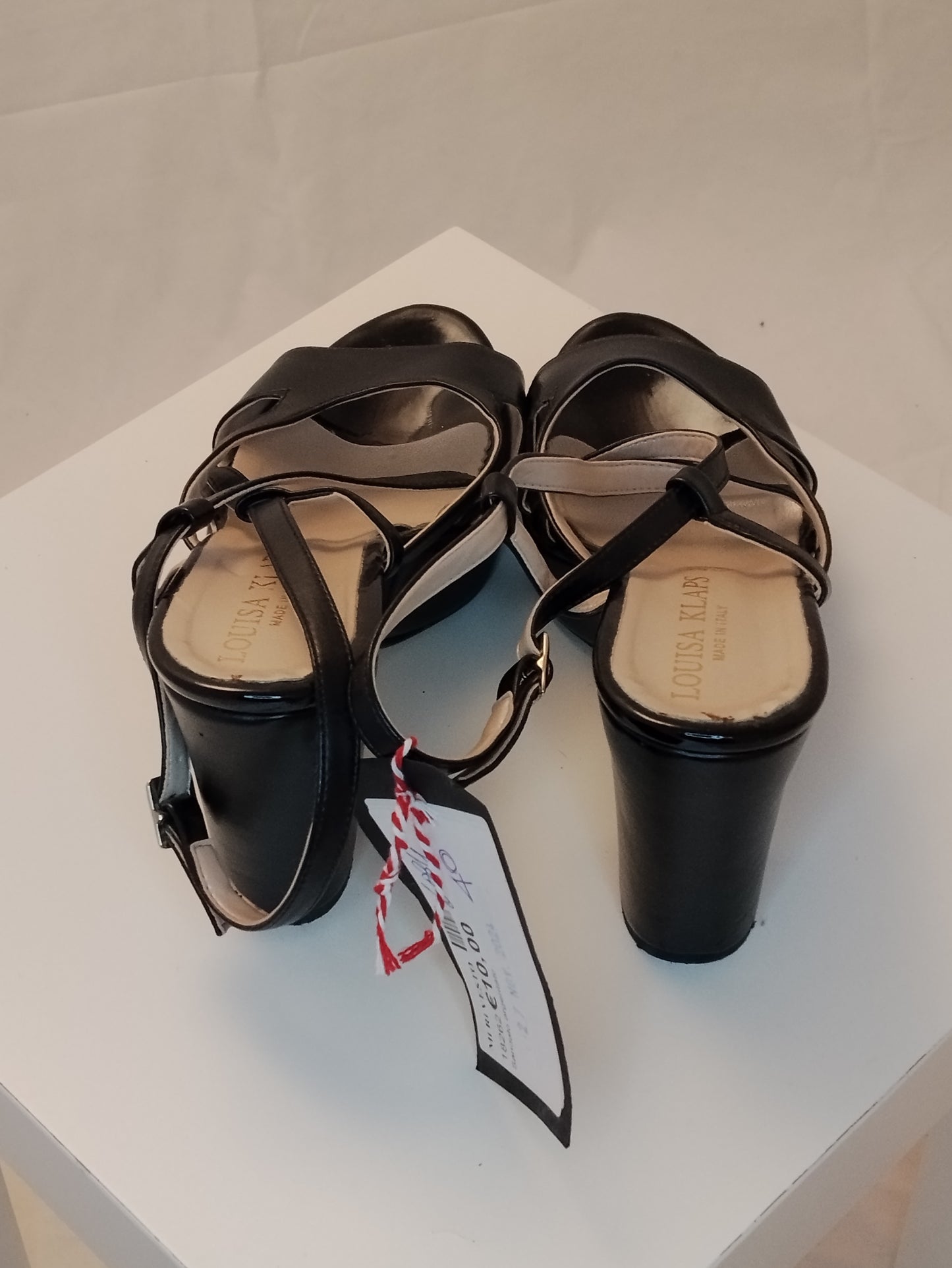 Sandali con tacco Louisa Klaps donna taglia 40 neri eleganti con plateau