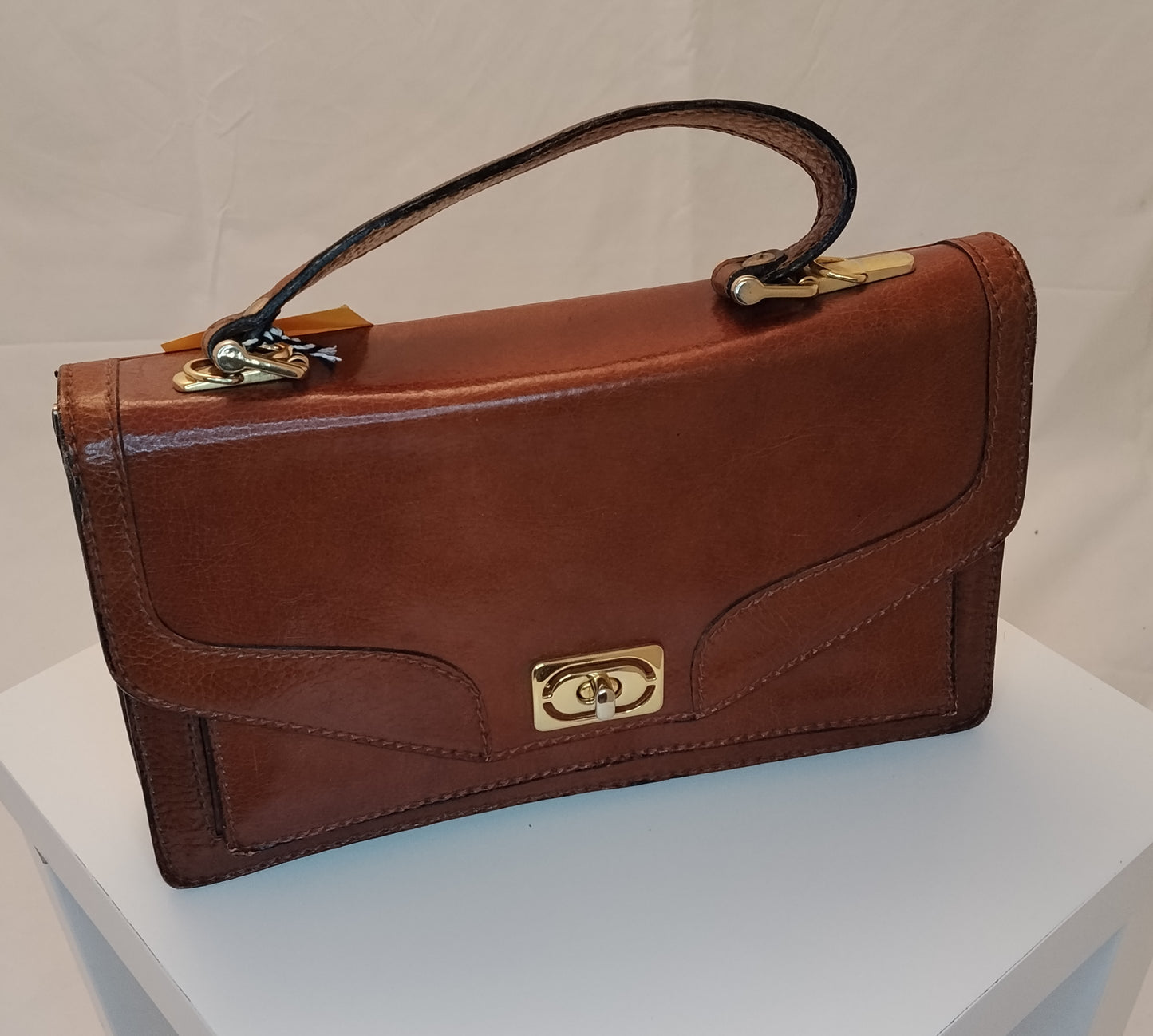 Borsa in pelle marrone vintage a mano – Made in Italy style