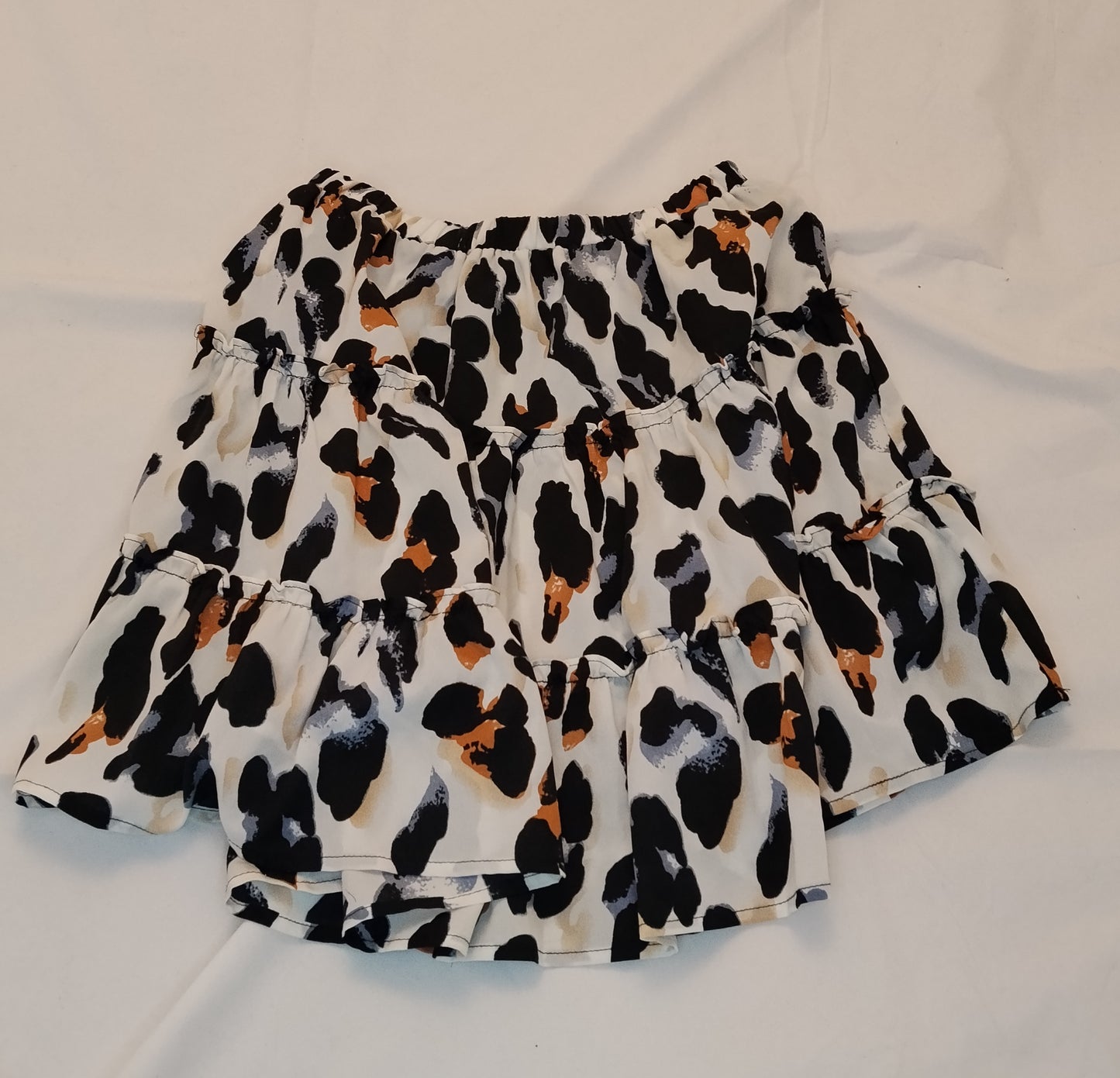 Gonna Donna Fantasia Animalier Bianco Nero Taglia S Gonna Svasata Vita Elastico