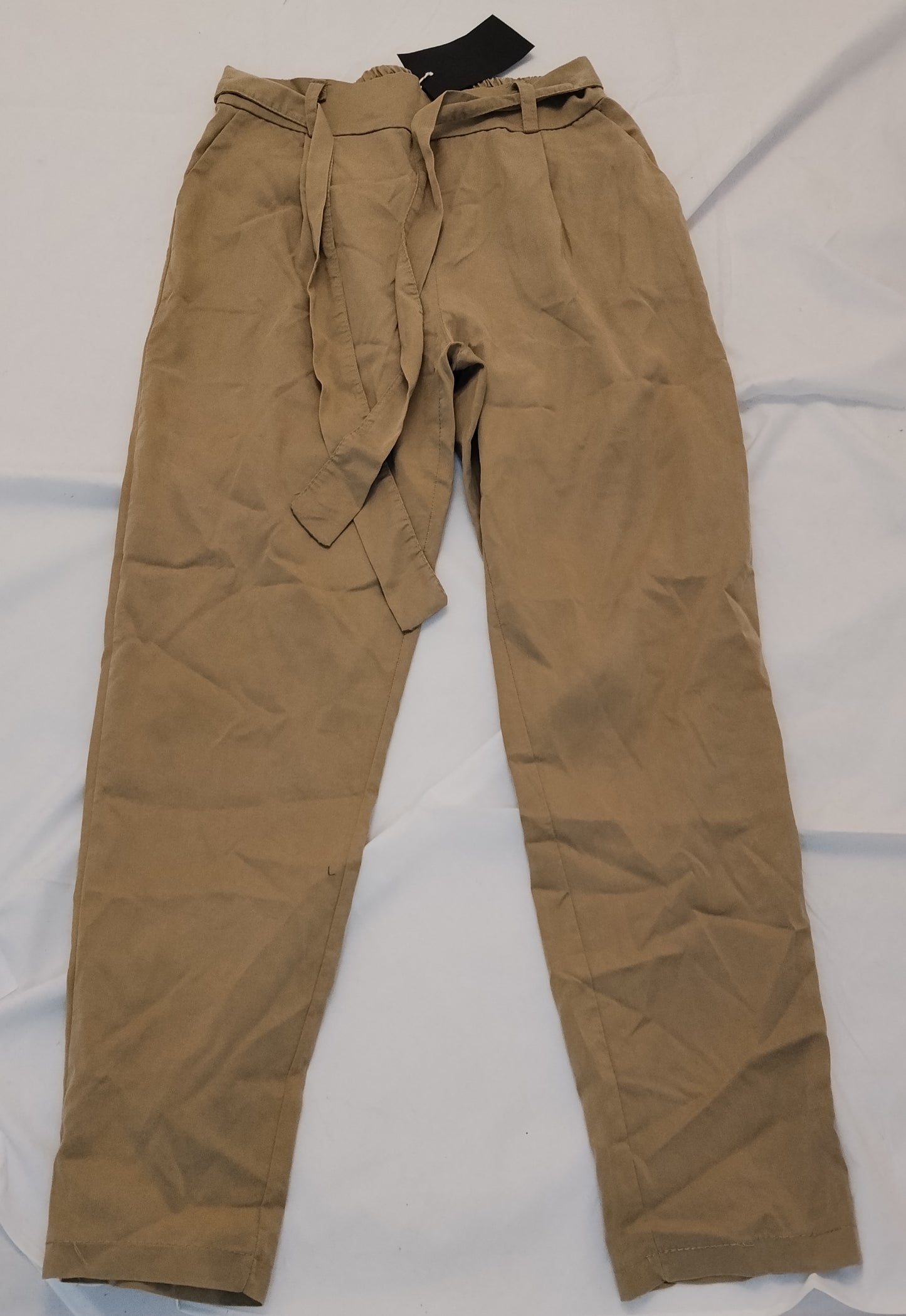 Pantaloni Donna Pittarello Beige Taglia S Vita Alta con Cintura