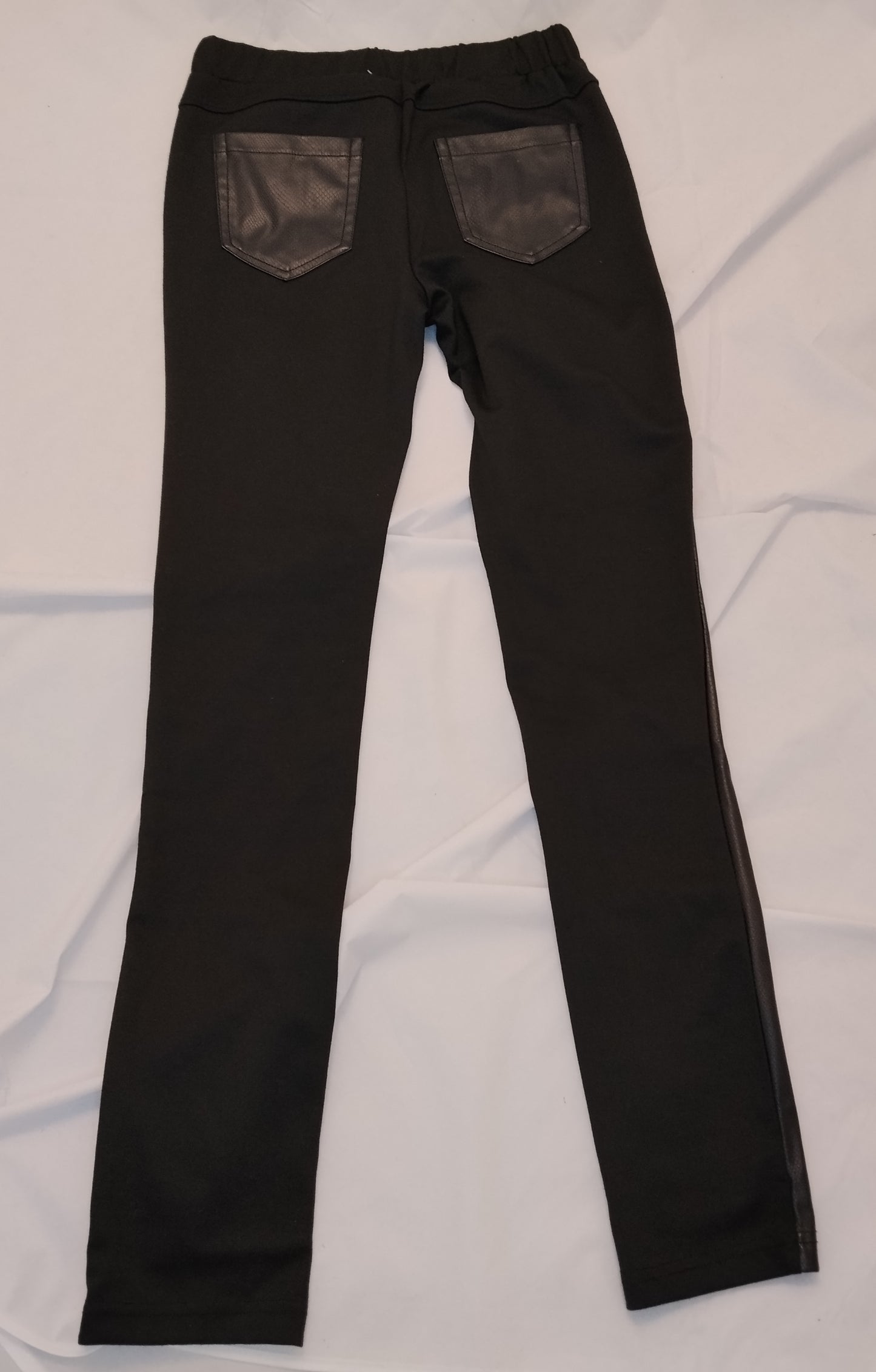Pantaloni Donna Avon Neri Effetto Pelle Taglia 40 Slim Fit