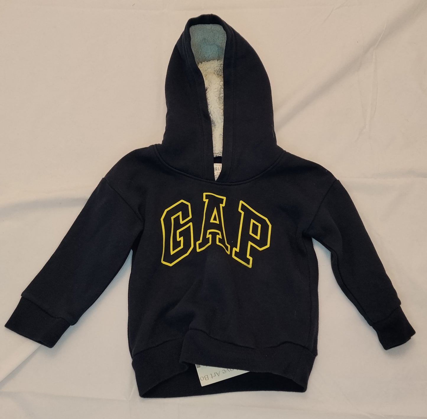 Felpa Bambino GAP Blu con Cappuccio 18-24 Mesi Logo Frontale