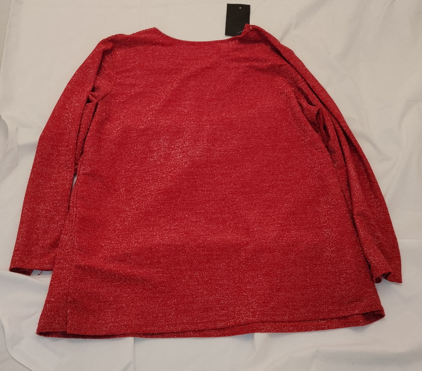 Maglia Donna Rossa Lurex Taglia M Elegante Brillantinata Manica Lunga