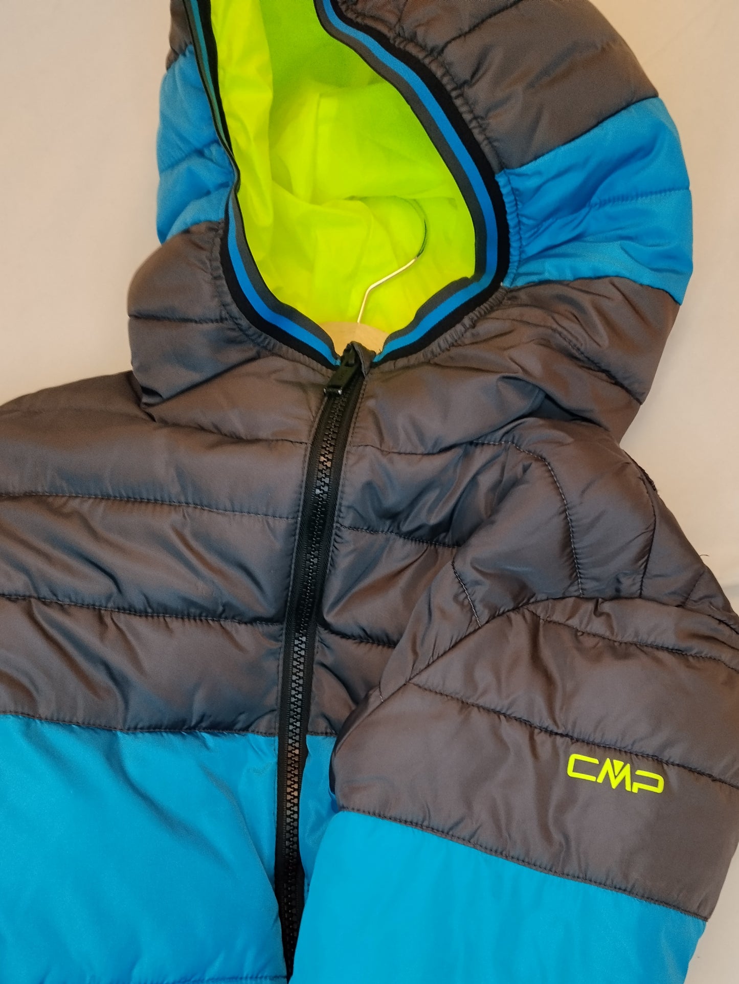 CMP Piumino Ragazzo 164 cm Giacca Invernale Blu Grigio con Cappuccio