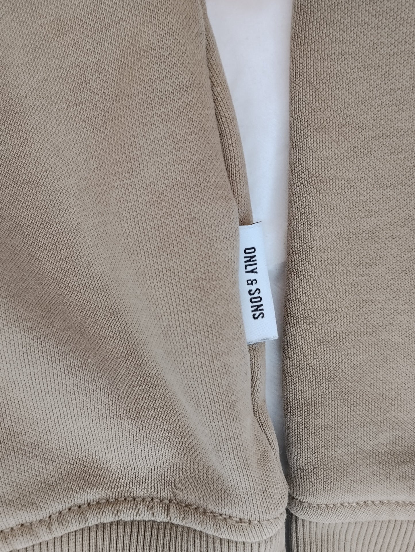 Felpa Uomo Only & Sons Beige con Cappuccio Taglia S Hoodie Casual