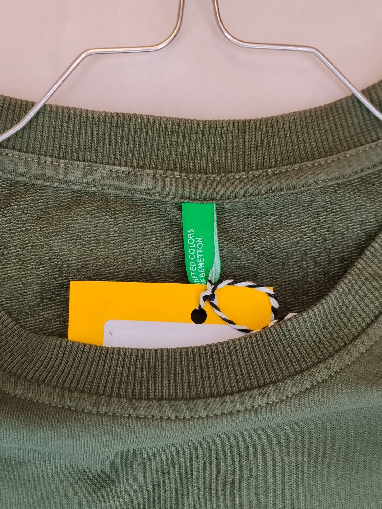 Felpa Benetton verde stampa “Choose Love” taglia XL – Girocollo casual