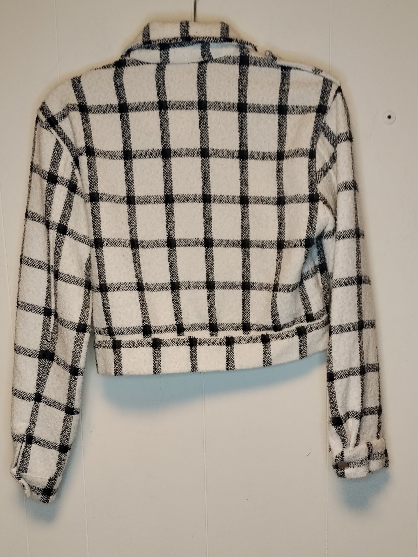 Giacca Donna Tally Weijl Quadri Bianco Nero Cropped Taglia S