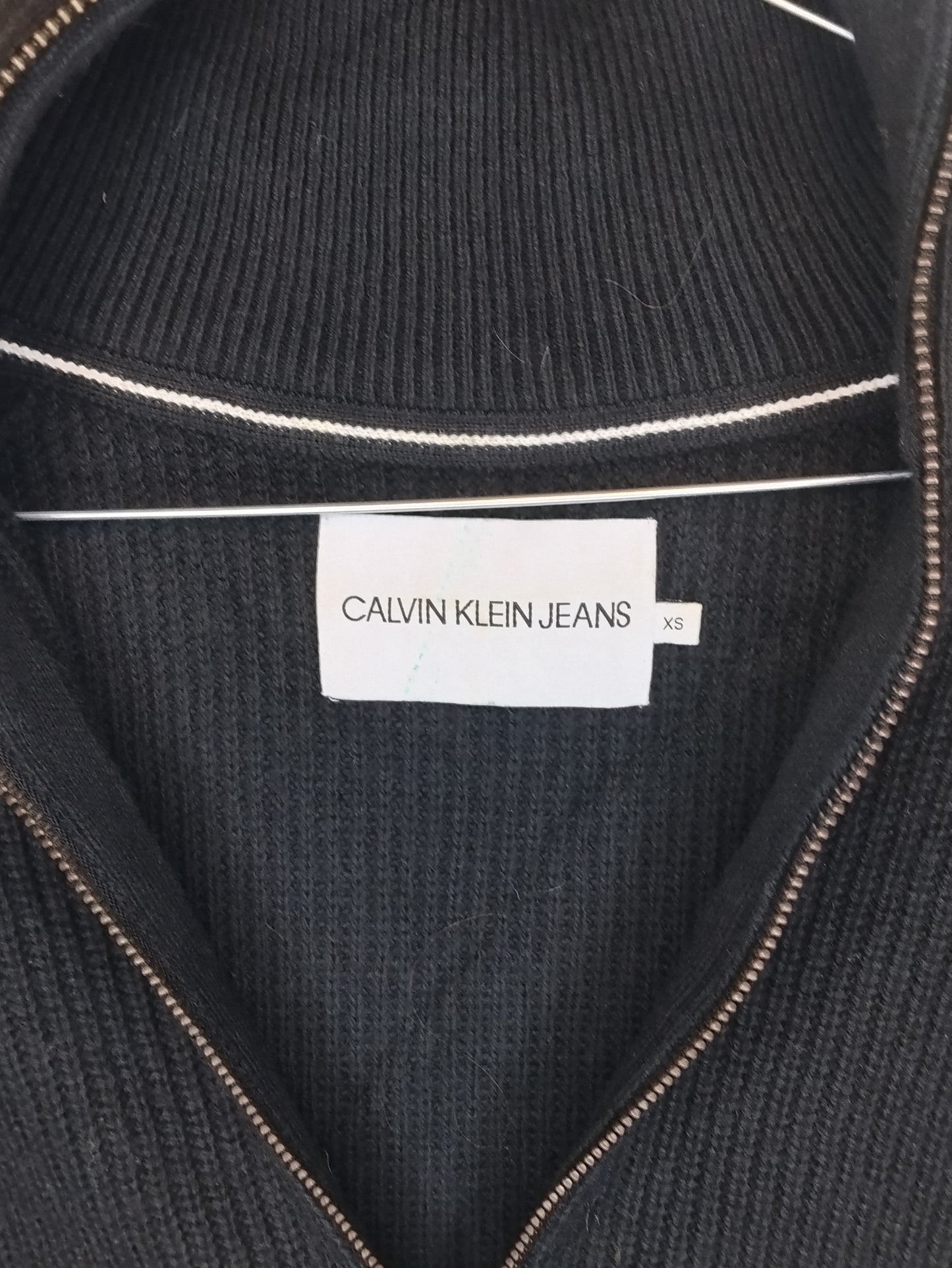 Maglione Donna Calvin Klein Nero Zip Collo Alto Taglia XS