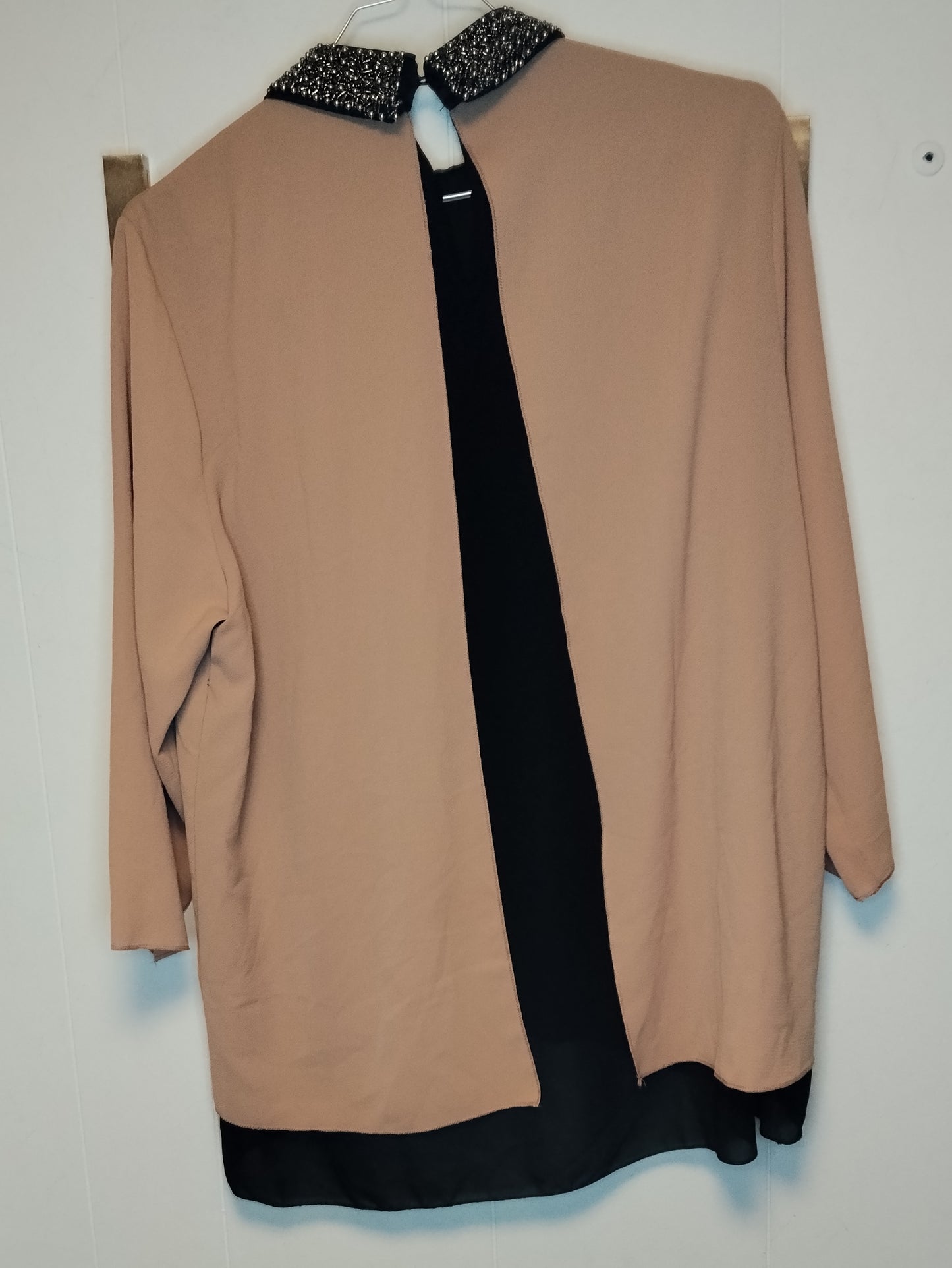Blusa Donna Piazza Italia Beige Colletto Gioiello Elegante Taglia M