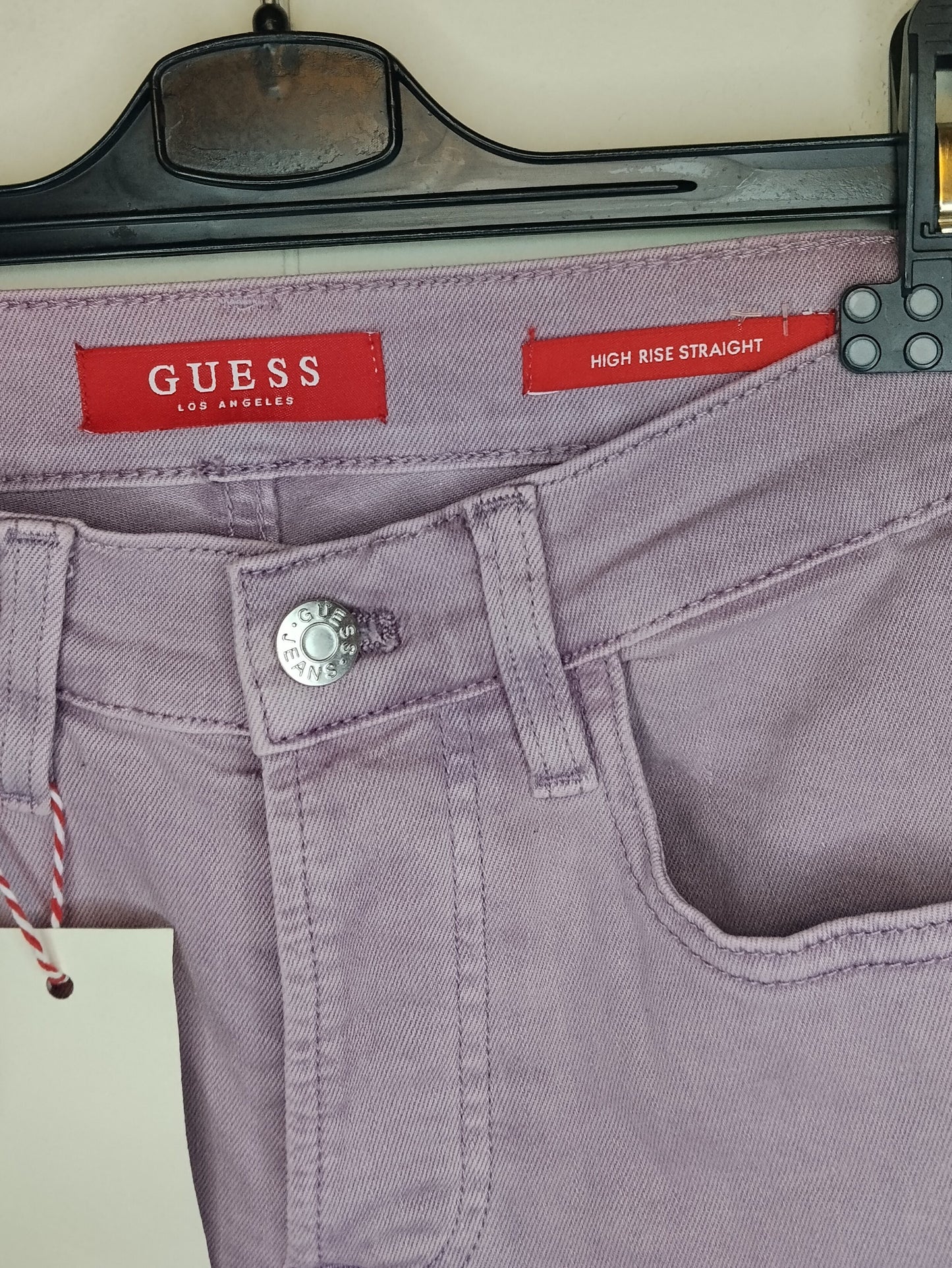 Jeans Donna Guess Rosa Slim Fit Vita Alta Taglia 38