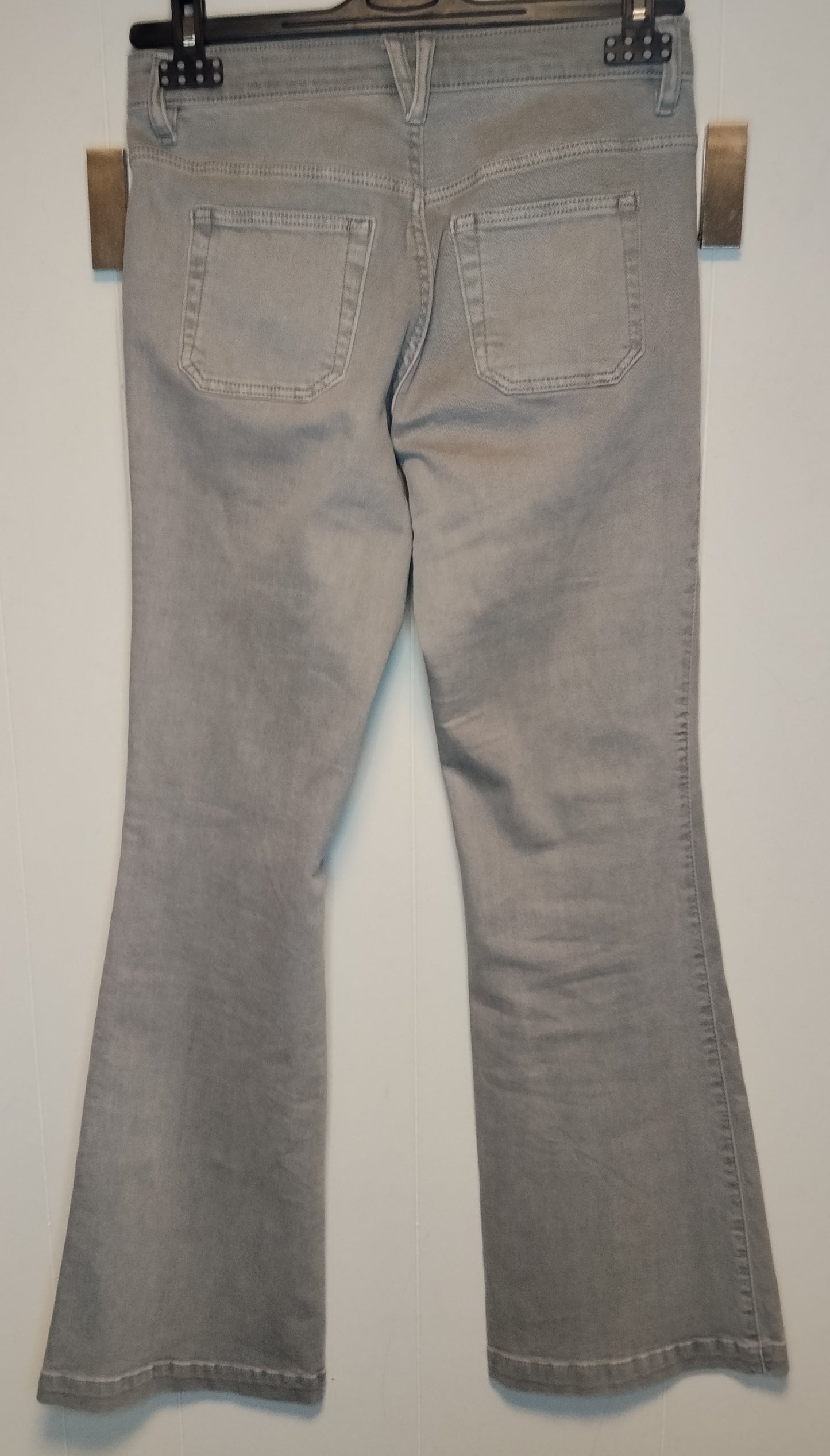 Jeans Donna Bershka Grigio Flare Vita Media Taglia S