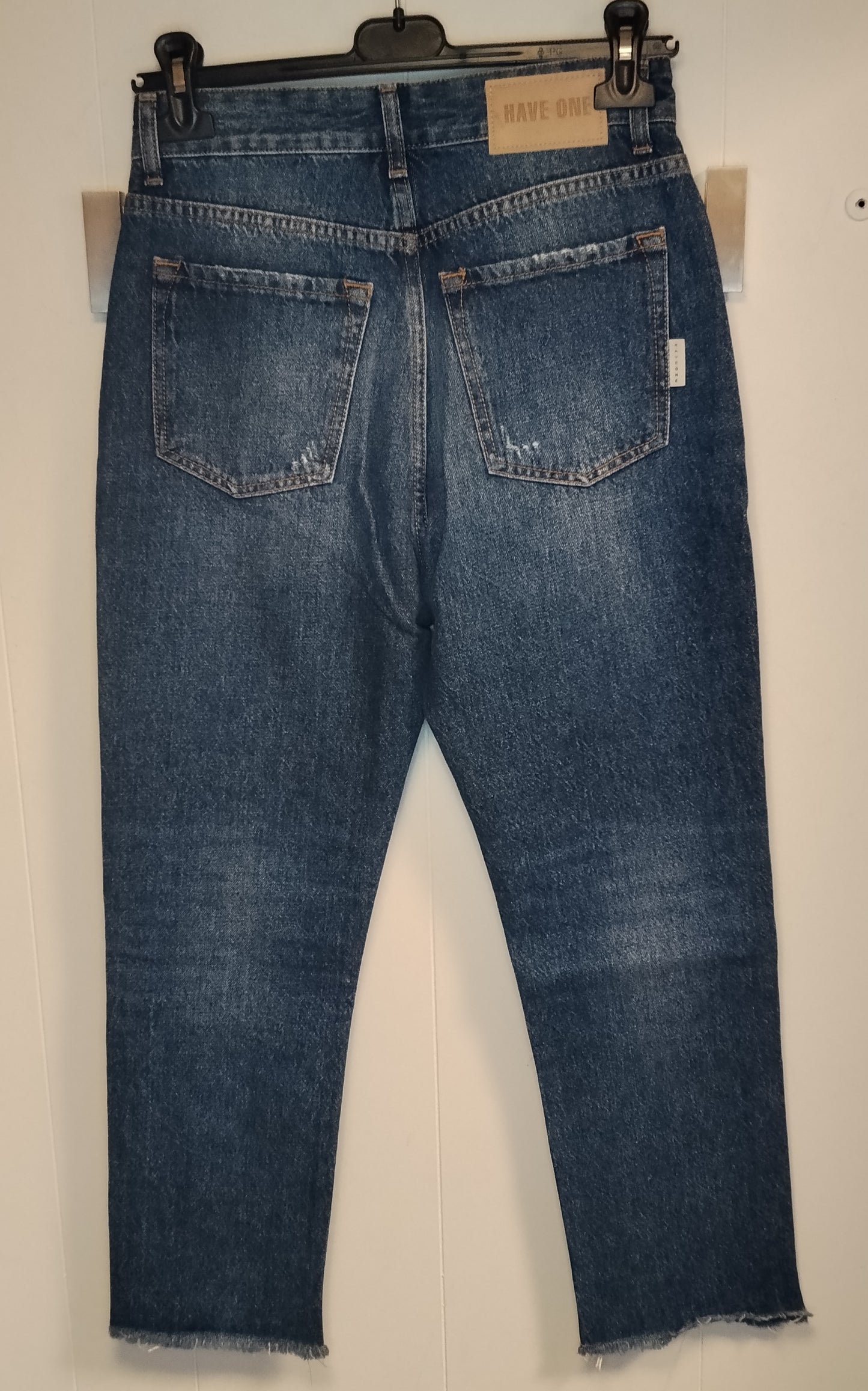 Jeans Donna HaveOne Taglia XS Cropped Denim Used Strappi