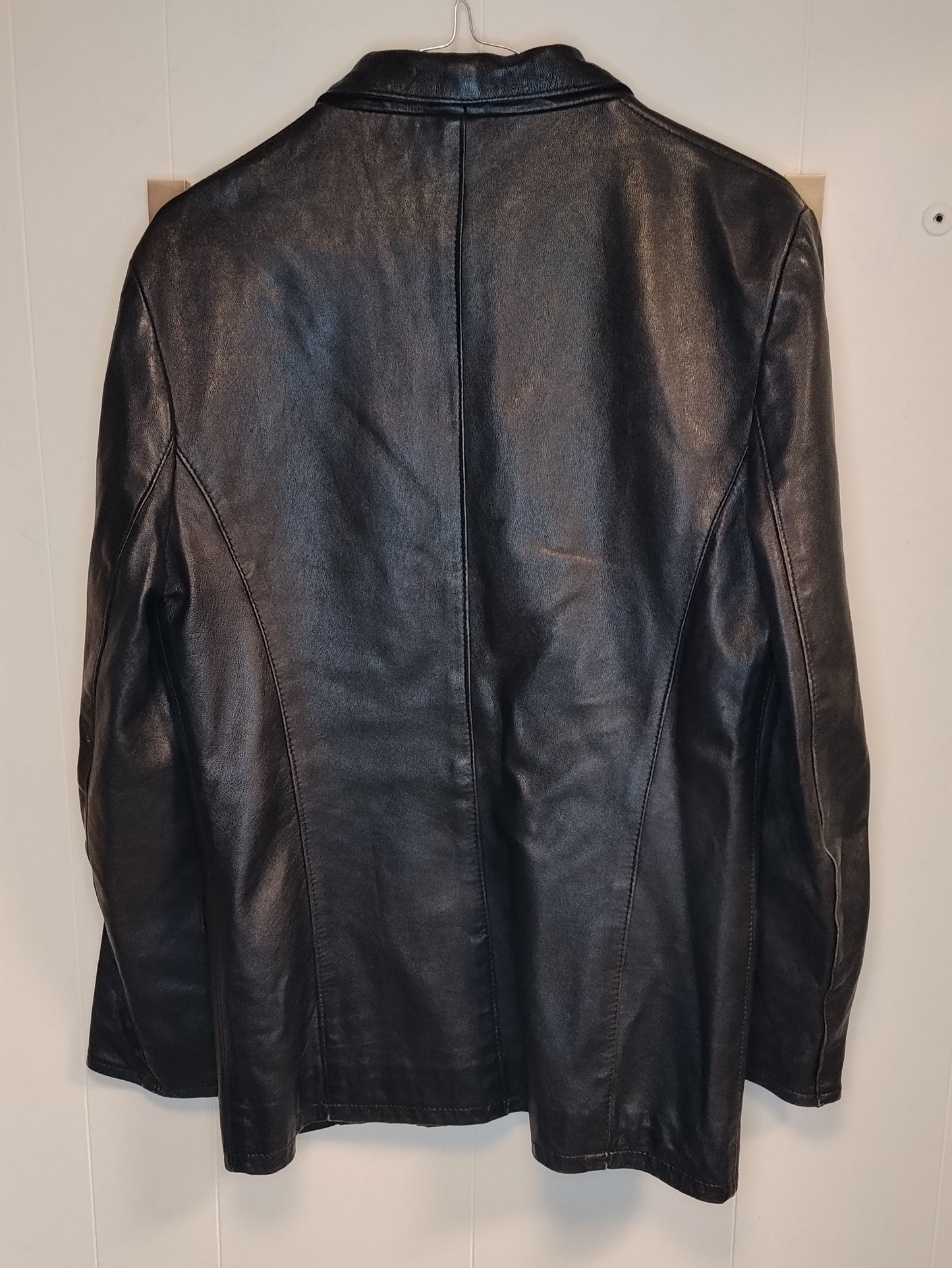 Giacca Donna Vera Pelle Barone Nera Taglia 44 Blazer Elegante