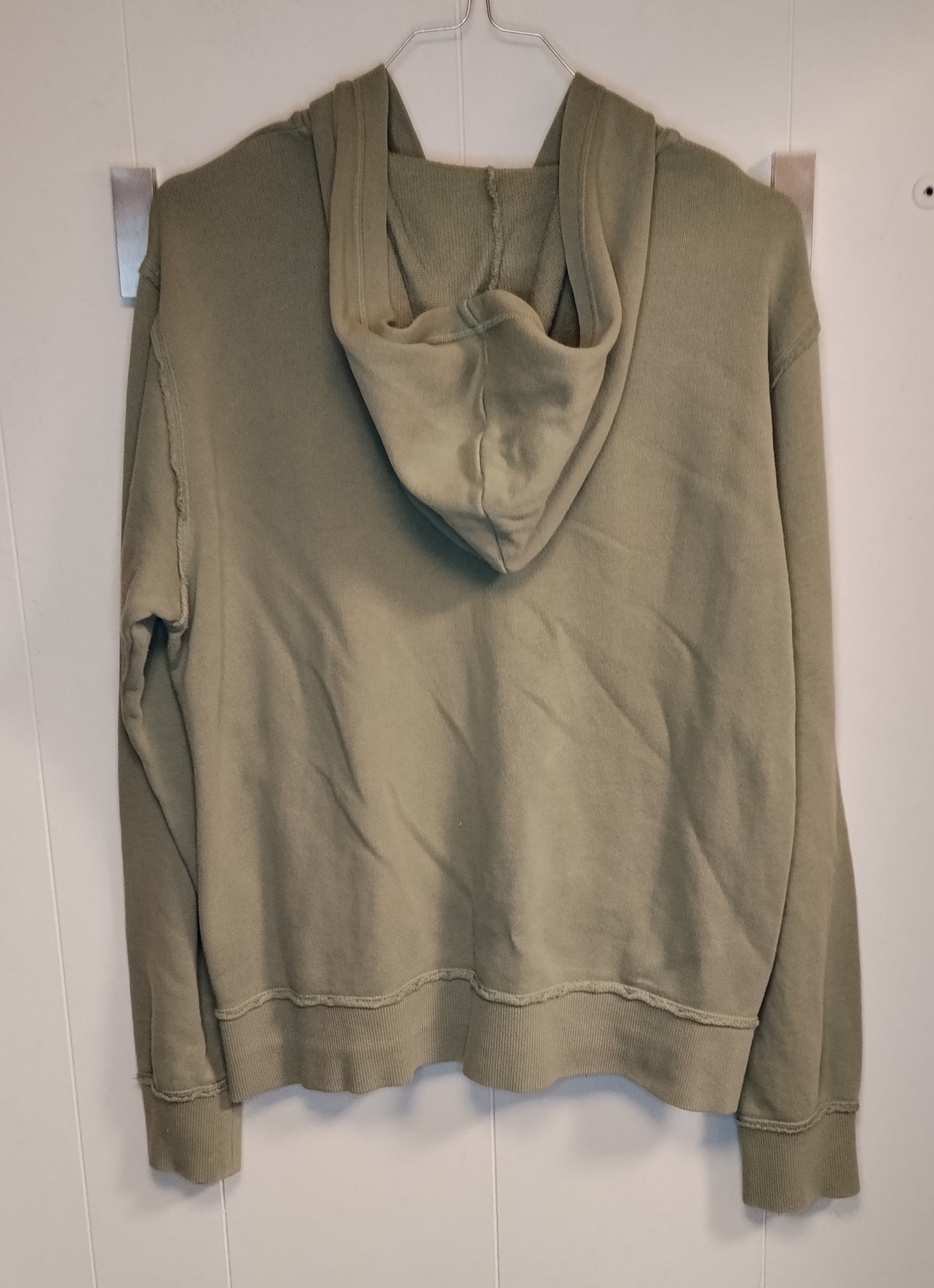 Felpa ragazzo Benetton verde con zip e cappuccio 170 cm 3XL hoodie
