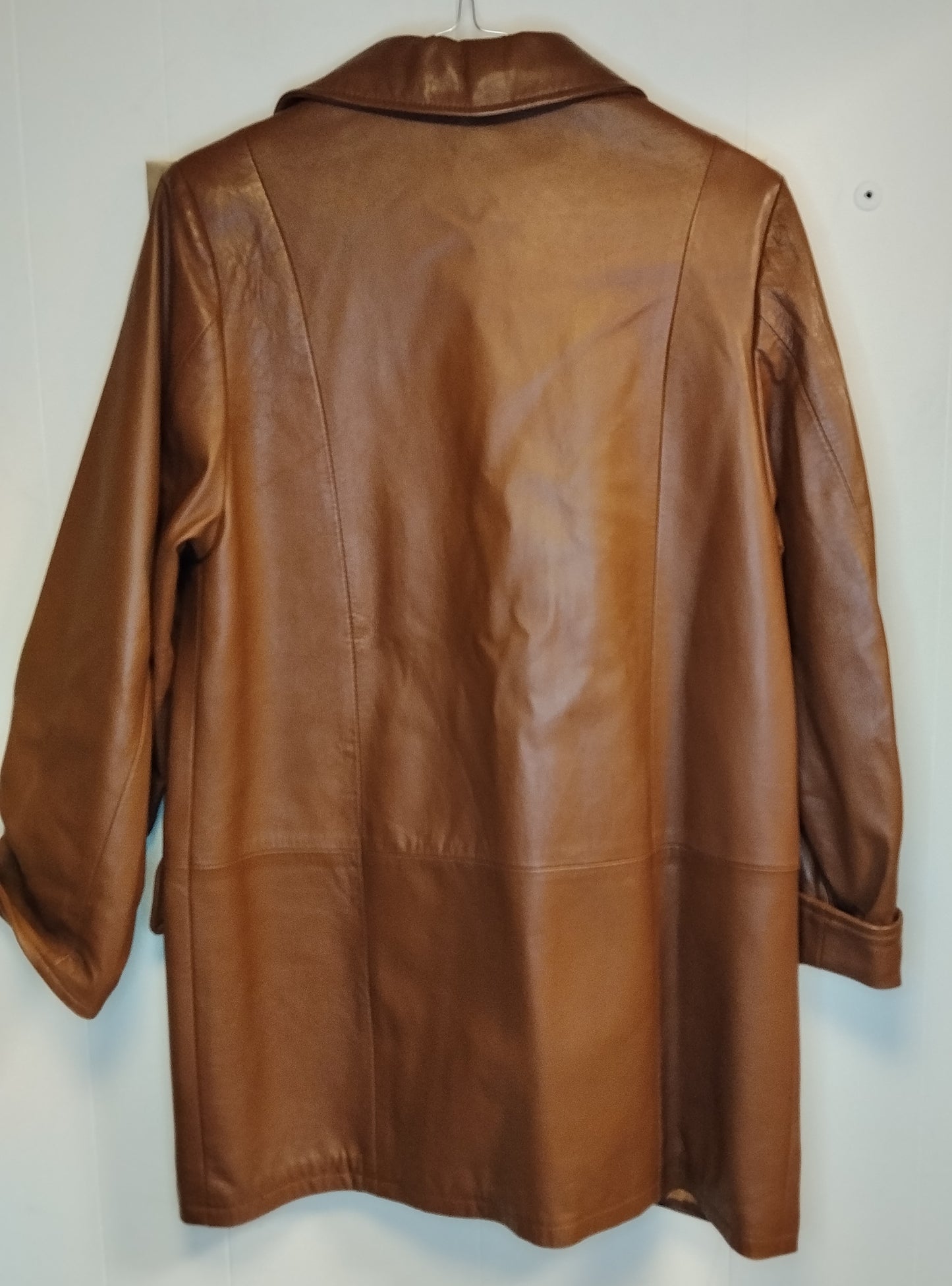 Giacca donna in pelle vintage marrone taglia M blazer pelle classico