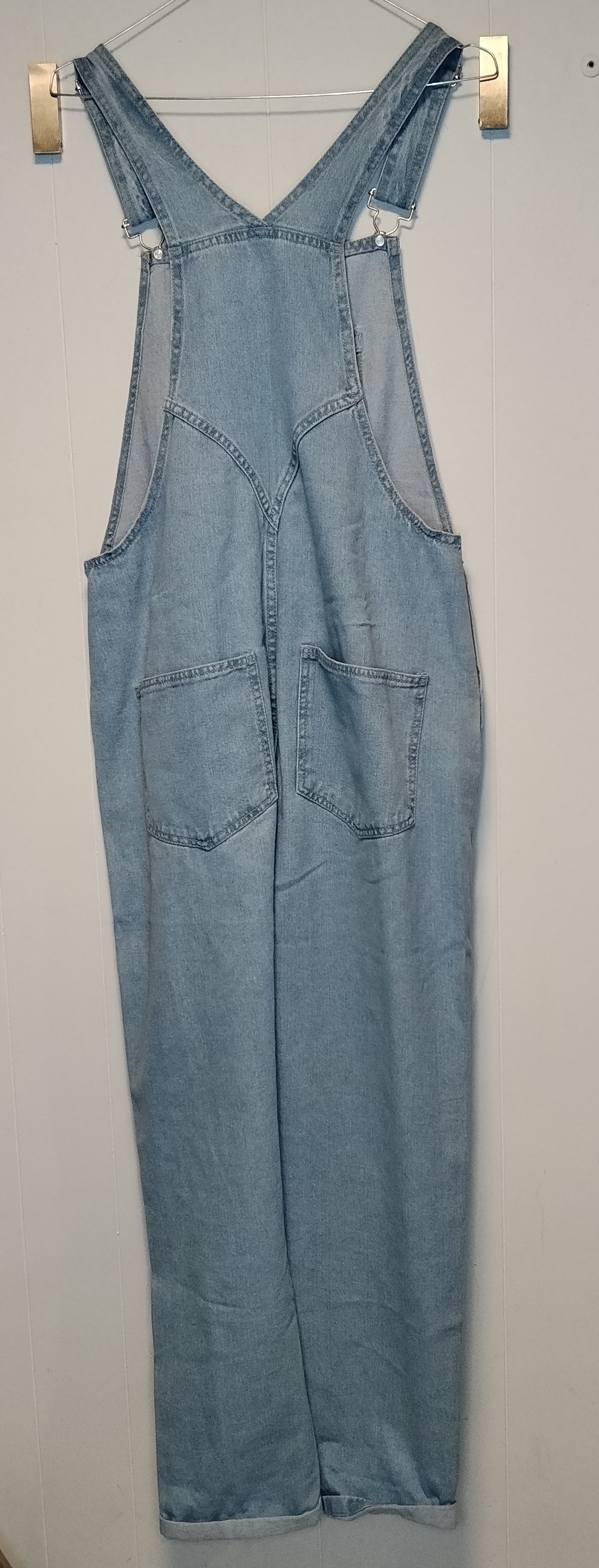 Salopette jeans donna Terranova taglia 48 denim chiaro tuta casual
