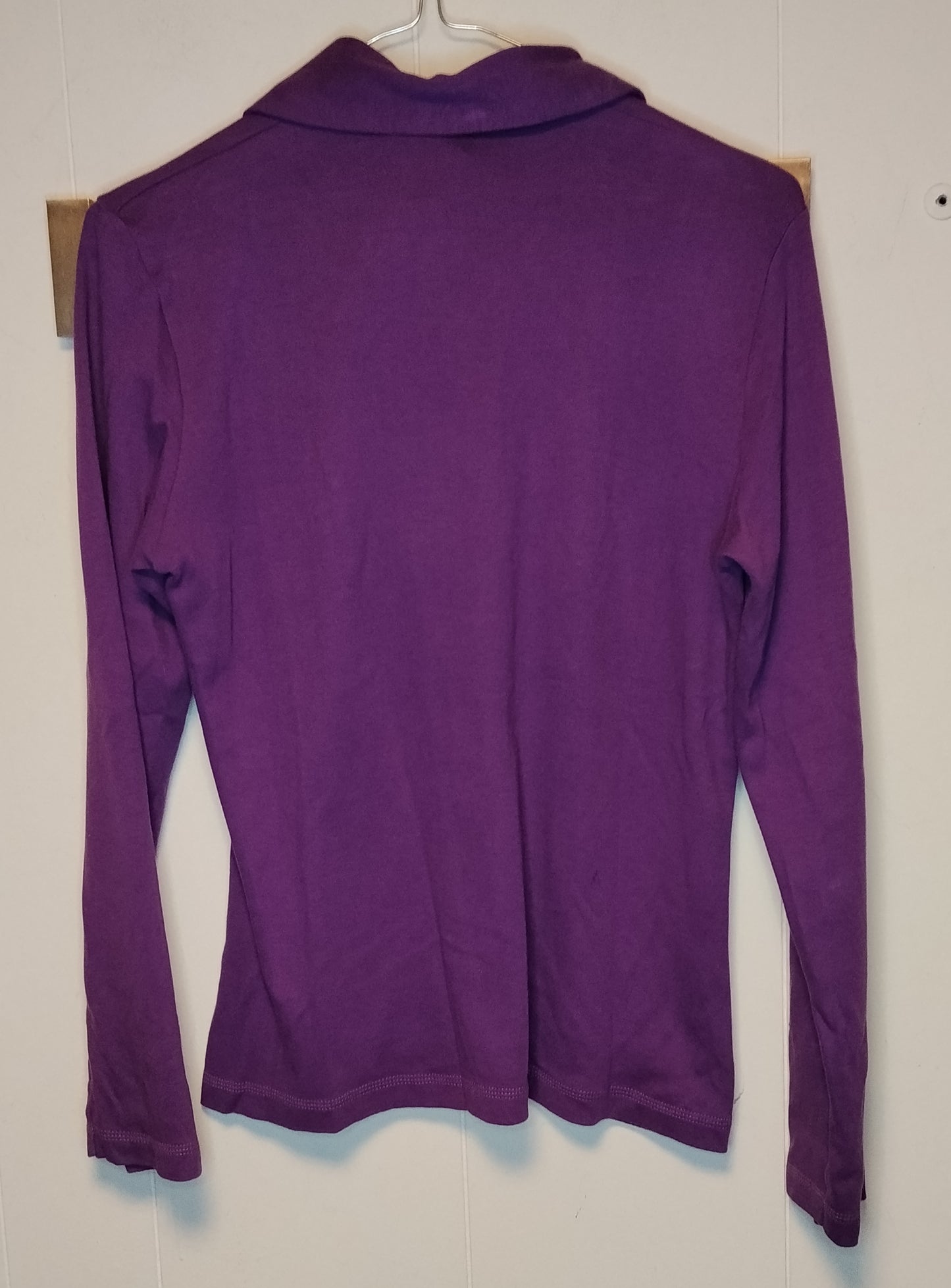 Maglia donna Furbetto viola taglia M polo manica lunga con strass