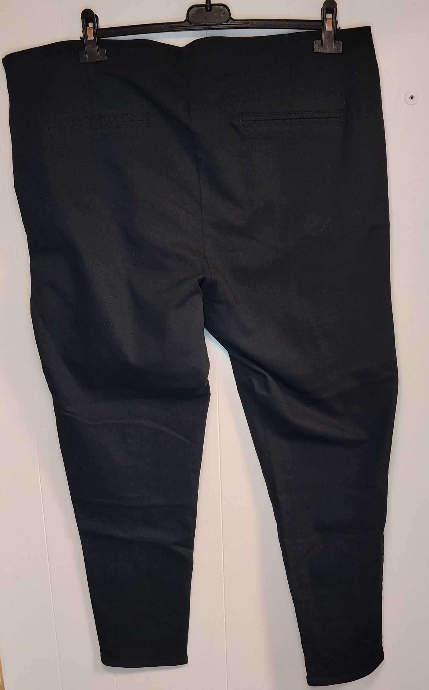 Pantalone Donna Kiabi Nero Taglia 56 Curvy Slim Fit Zip Laterale