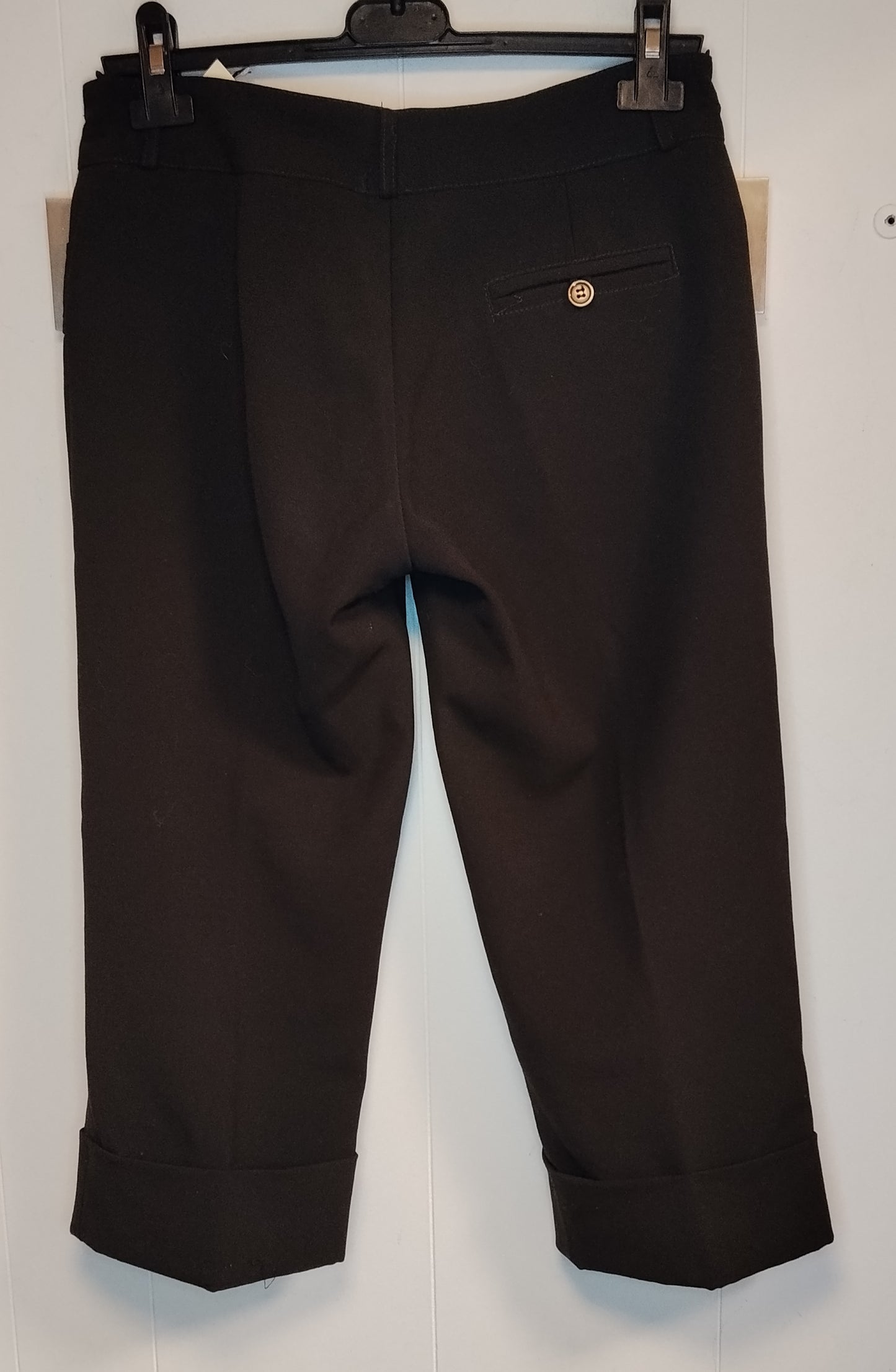 Pantaloni Donna Neri Capri Taglia 42 Eleganti Casual Zip