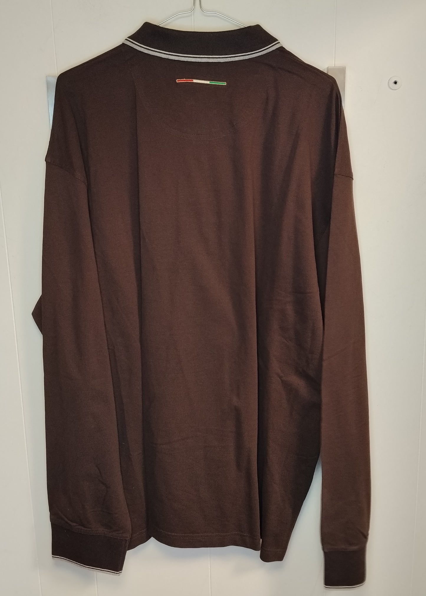 Polo Uomo Gymnasium Marrone Manica Lunga Taglia 5XL Nuova con Cartellino