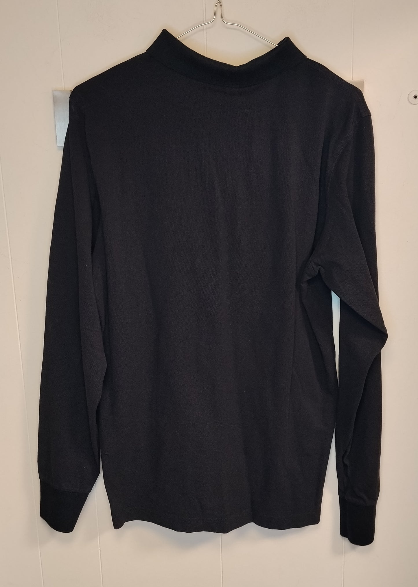 Polo Uomo Gant Nera Manica Lunga Taglia M Logo Ricamato