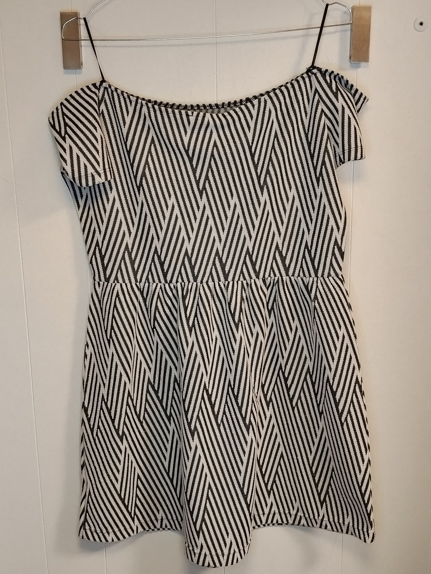 Vestito Donna Calliope Fantasia Geometrica Bianco Nero Taglia L