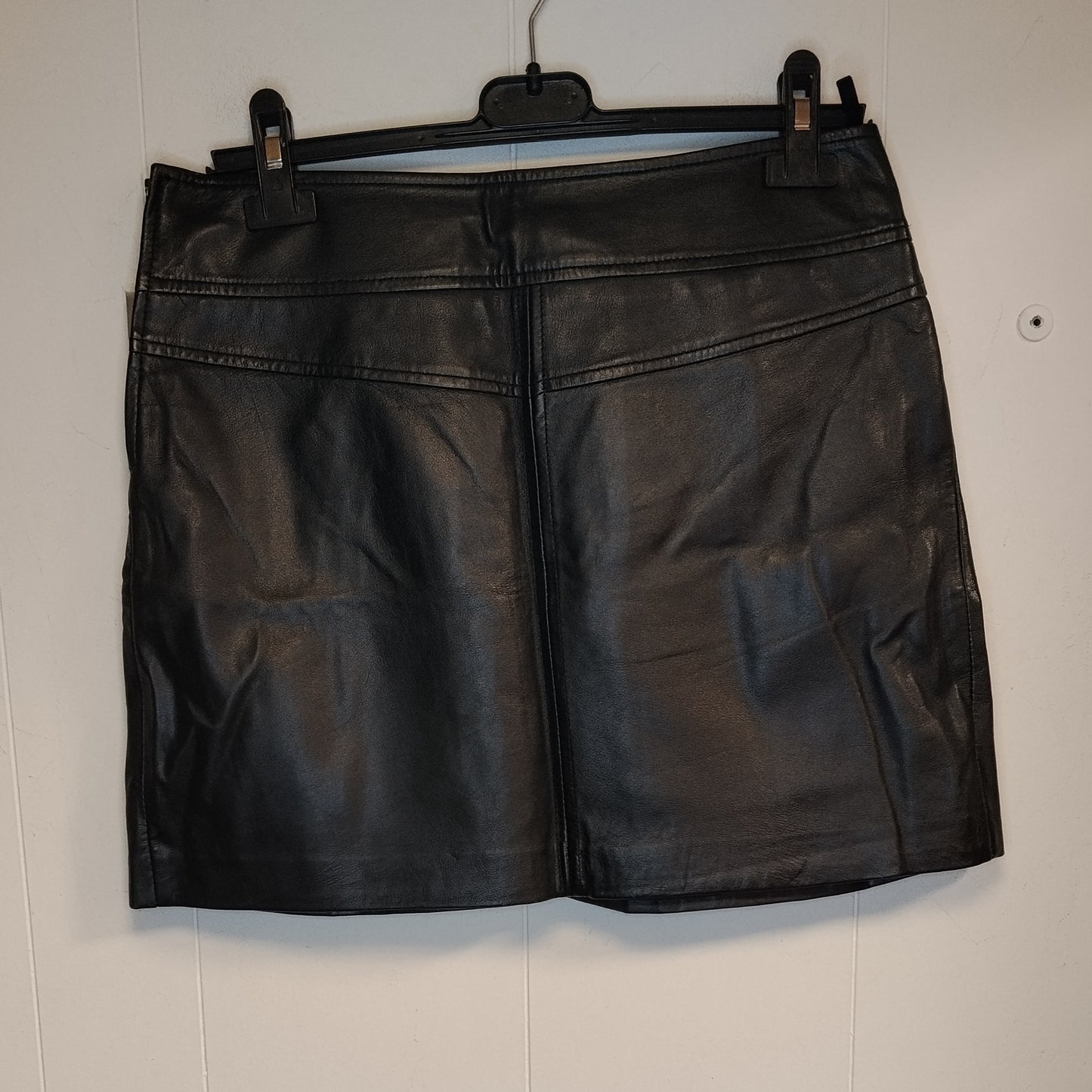 Gonna Donna Conbipel Vera Pelle Nera Taglia 42 Mini Skirt