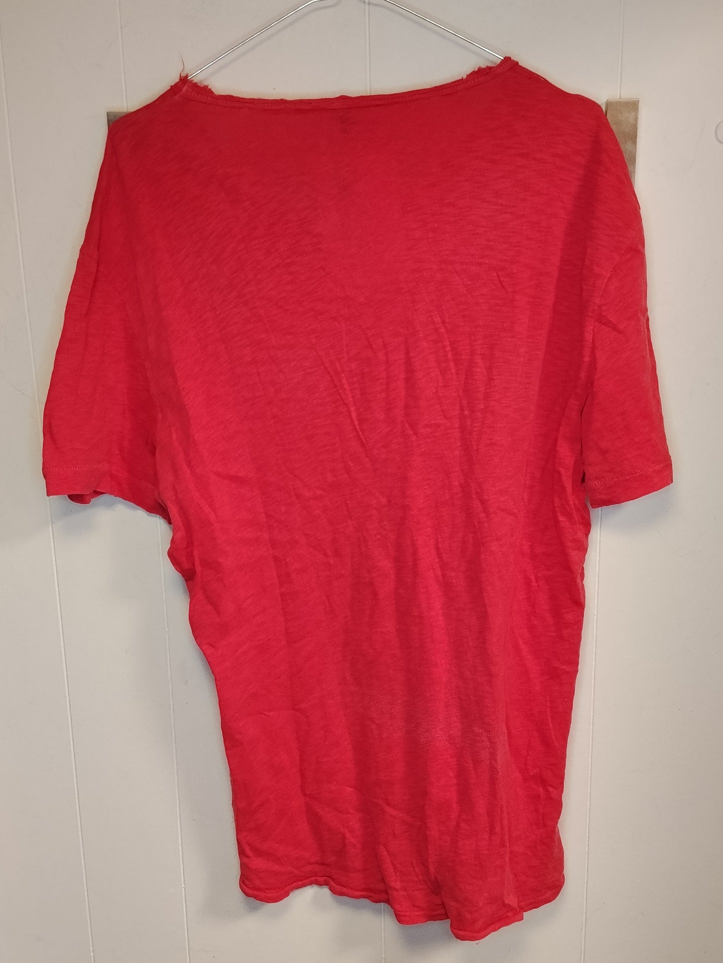 T-Shirt Benetton Rossa Donna Taglia L Maglia Casual Girocollo