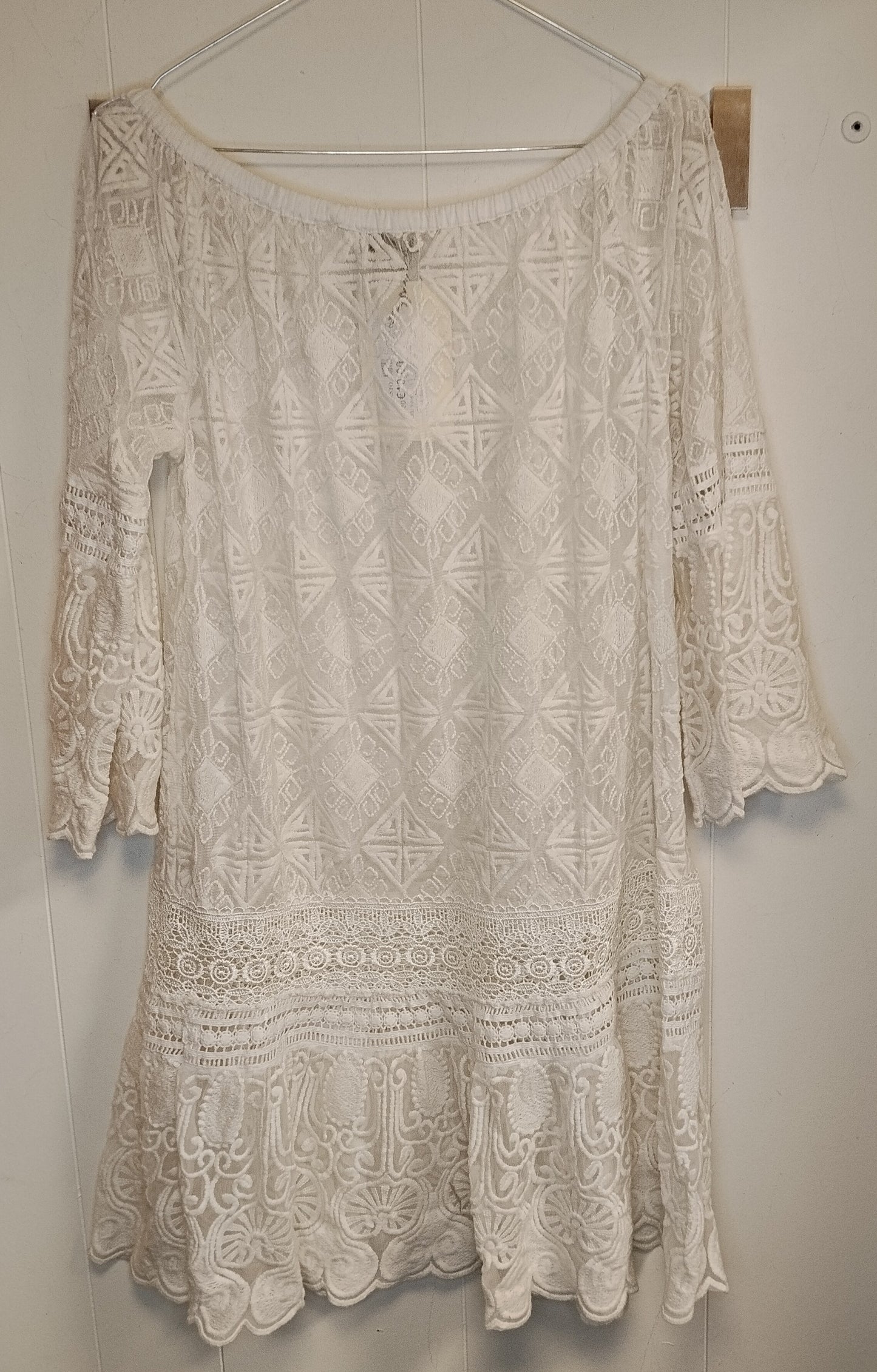 Vestito Positano Bianco Pizzo Boho S/M Abito Mare Estate