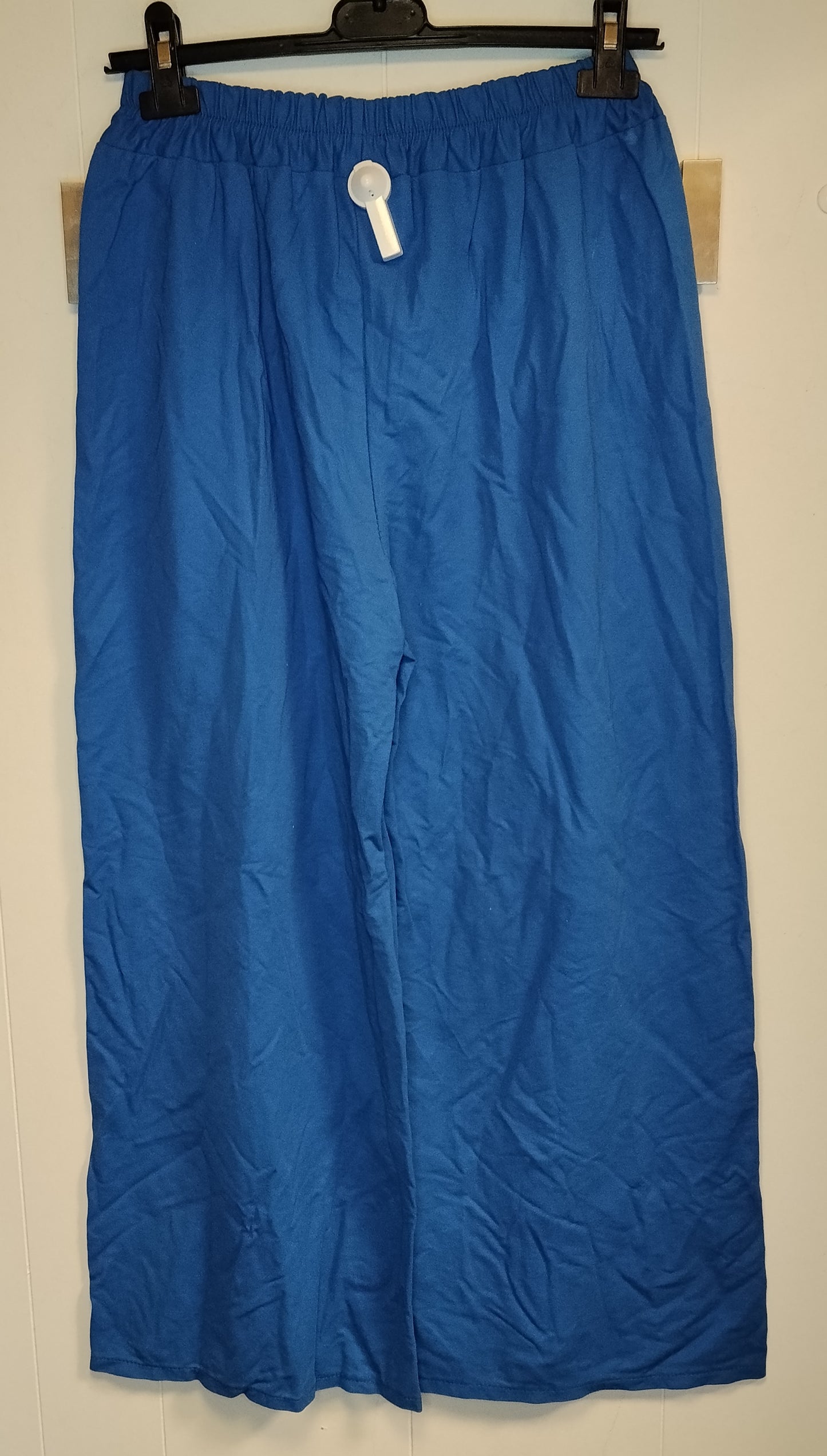 Pantalone Donna Palazzo Blu Elettrico M Vita Elastico Leggero Estivo