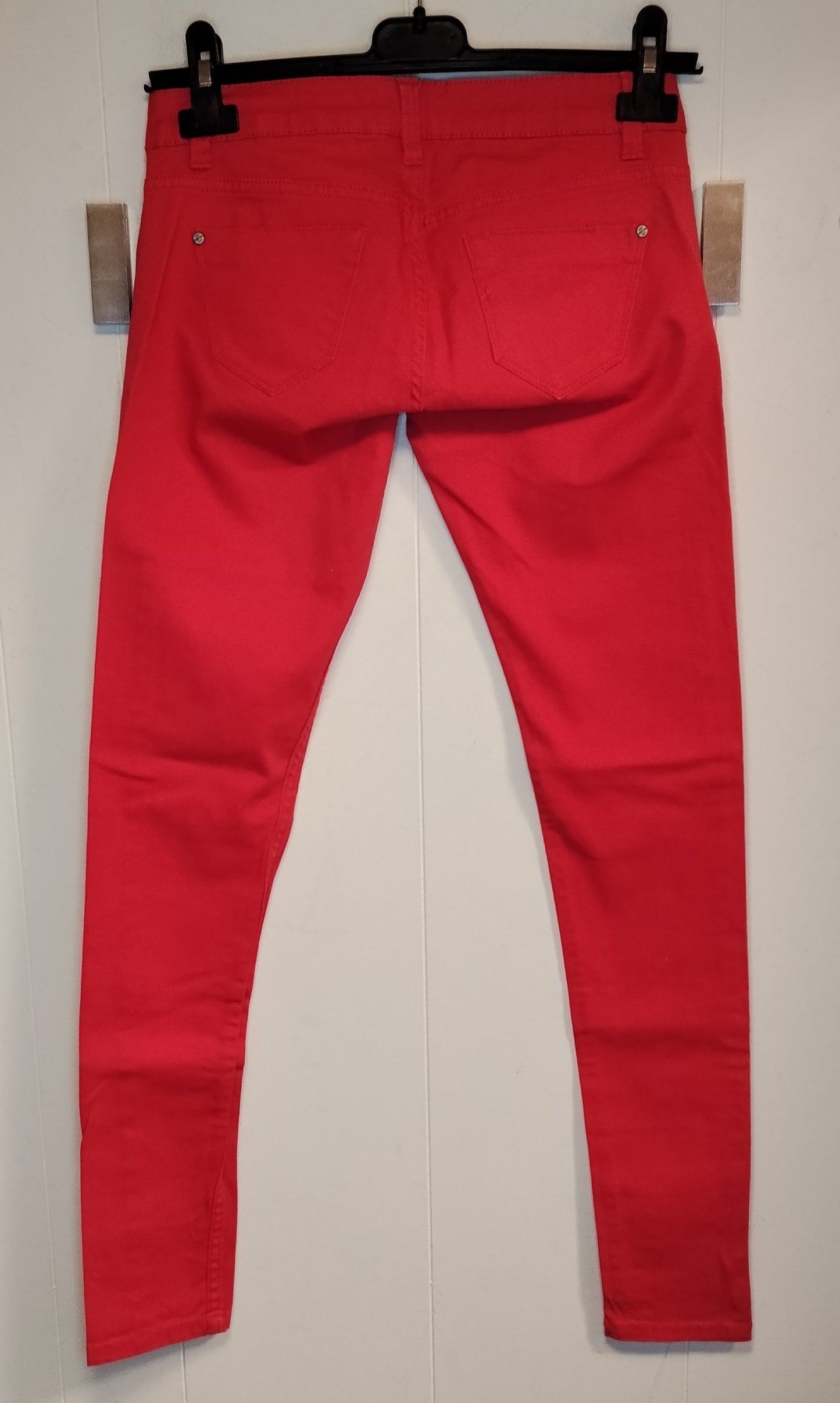 Jeans Skinny Donna Rosso Terranova XS Pantalone Aderente Casual