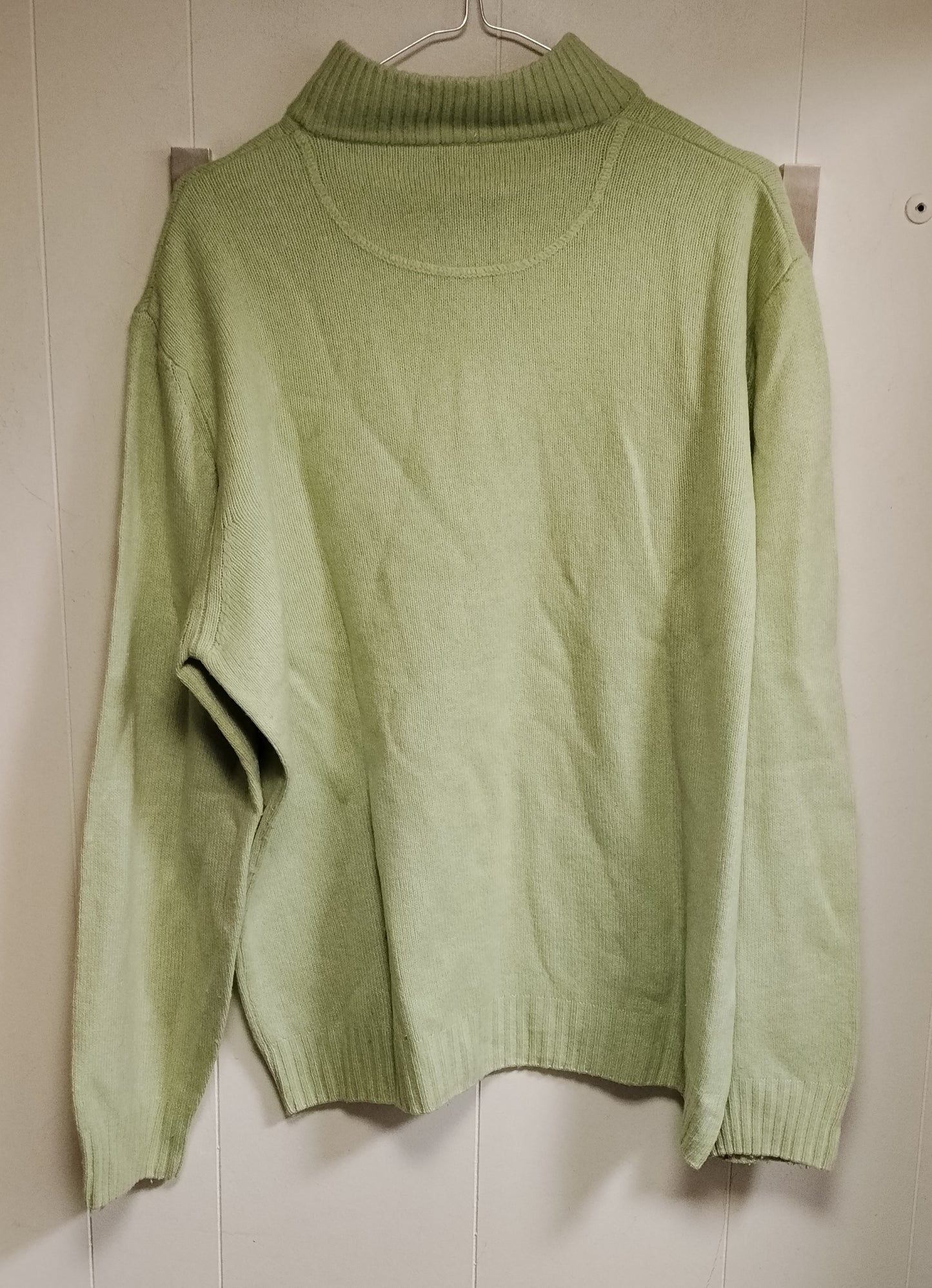 Maglione Marzonetto Uomo Taglia L Verde Chiaro Collo Alto Bottoni Casual