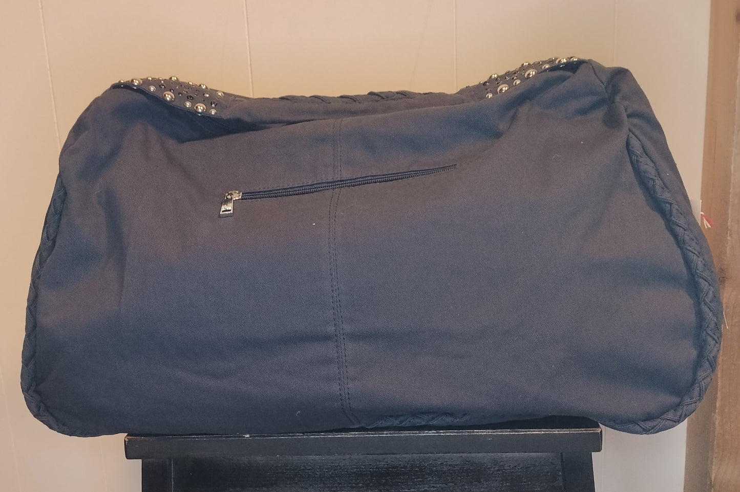 Borsa Donna Blu con Borchie e Strass Stile Casual Chic