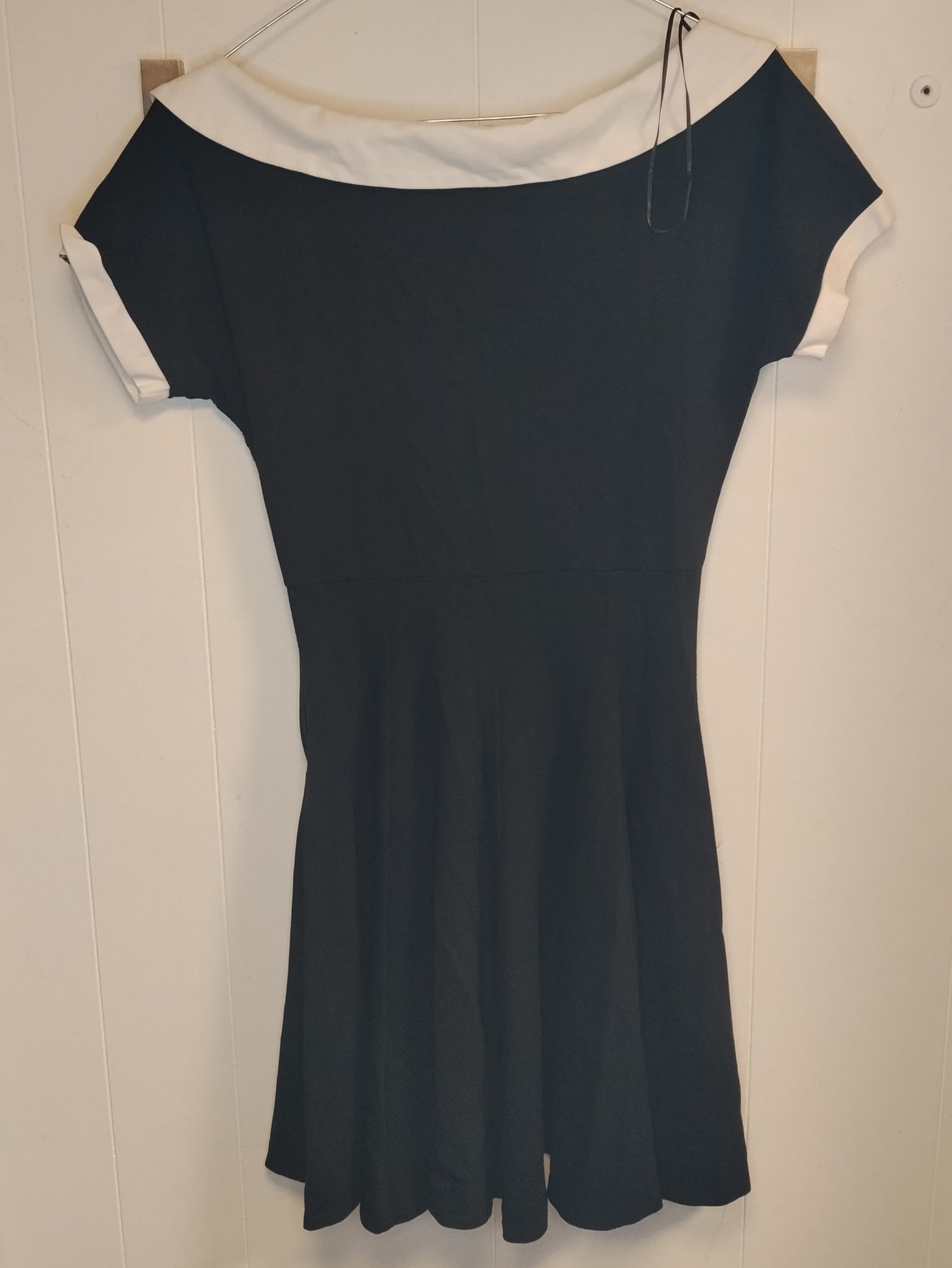 Abito Denny Rose Donna Taglia 42 Nero con Colletto Bianco Elegante