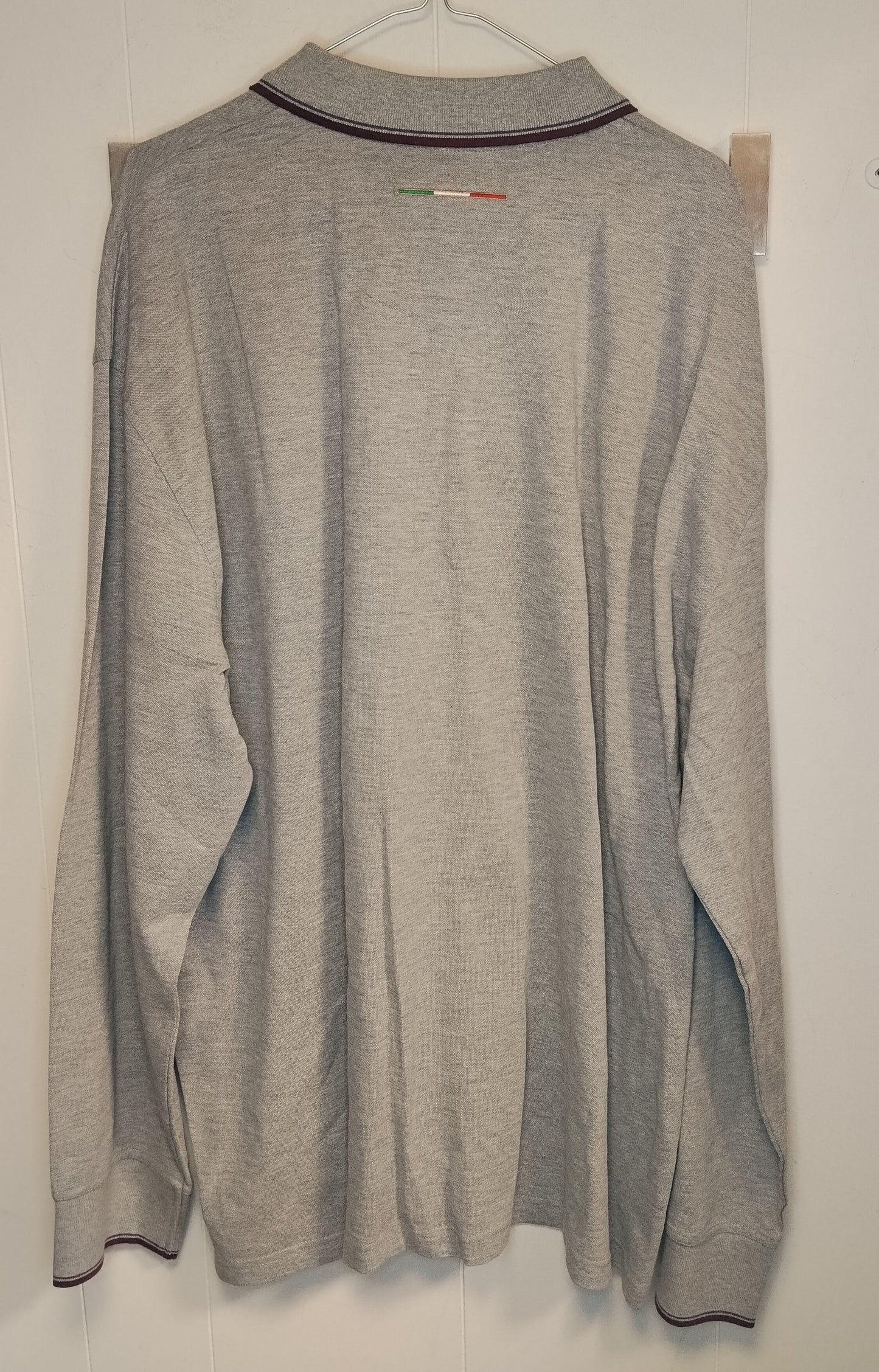 Polo Uomo Gymnasium Grigia Manica Lunga Taglia 6XL Nuova con Cartellino