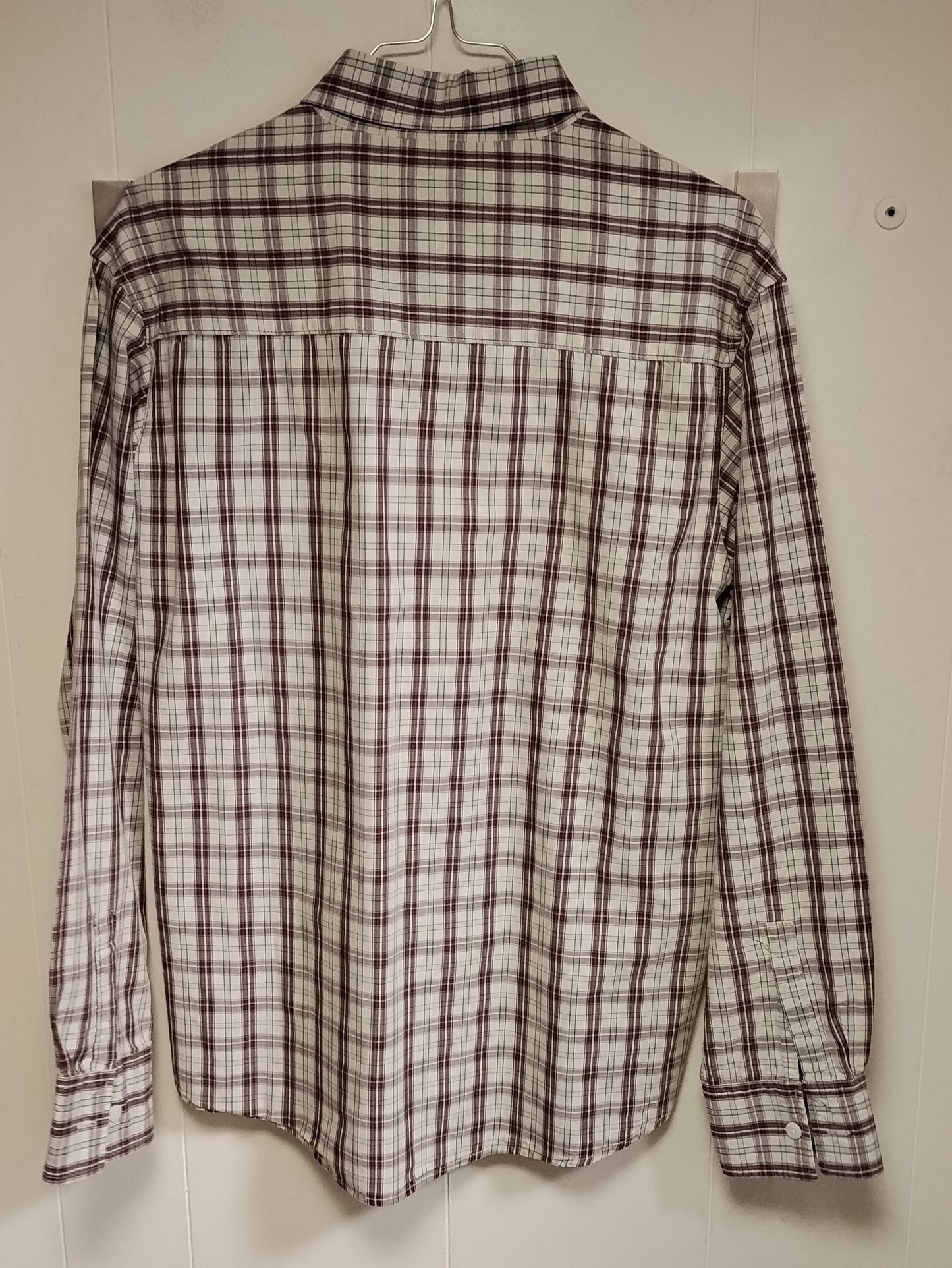 Camicia Uomo Levi's Taglia M Quadri Beige Marrone Casual Vintage