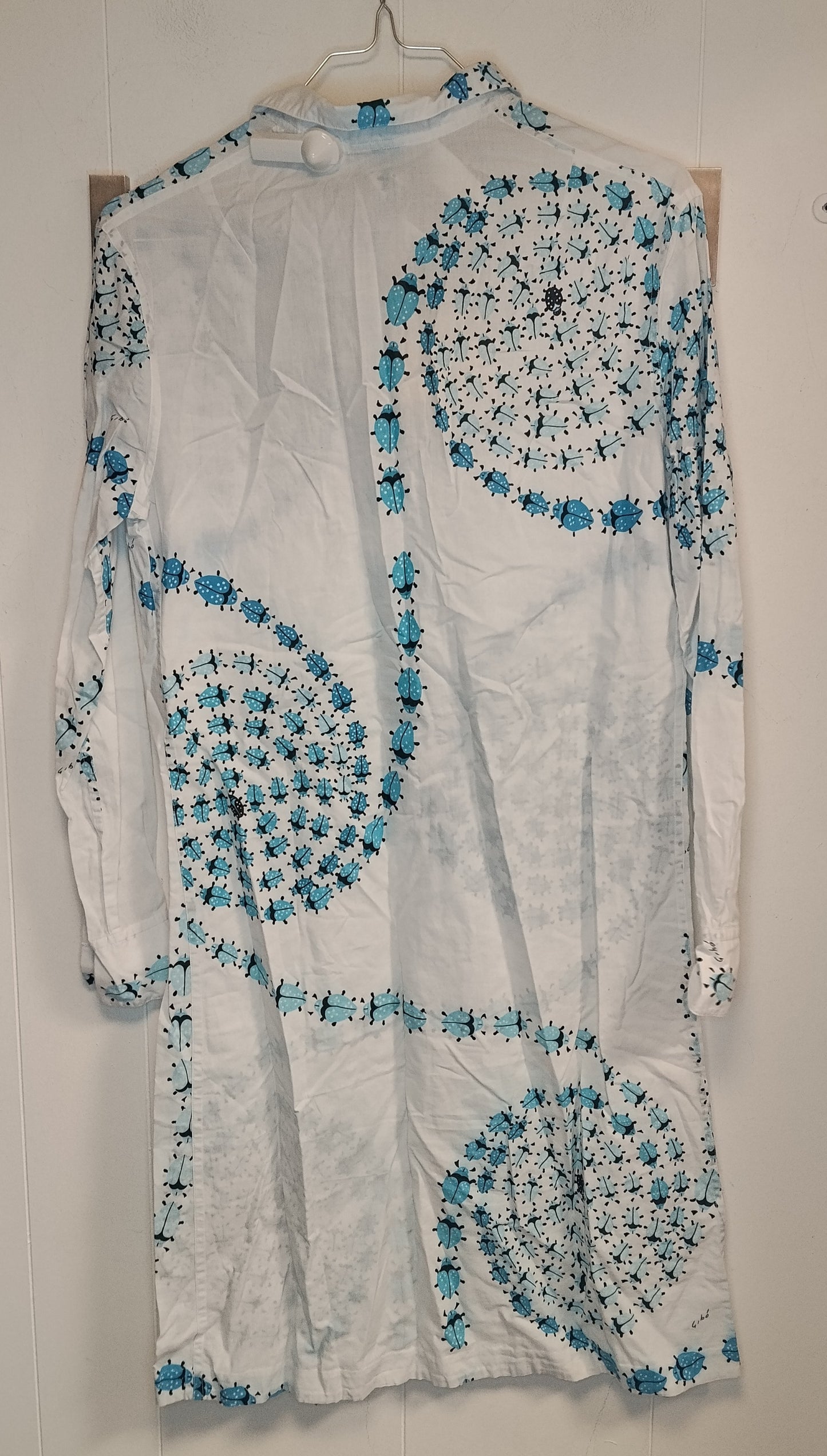 Camicia Donna GIBD Taglia 44 Bianca Fantasia Azzurra