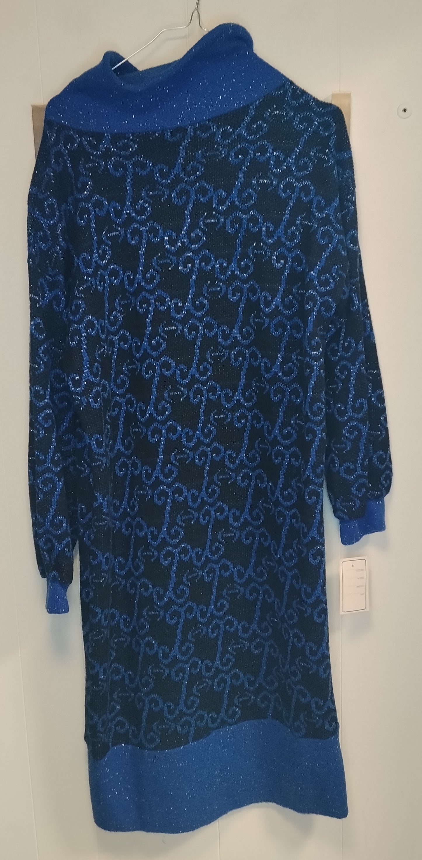 Abito donna taglia XL blu e nero fantasia nuovo con cartellino