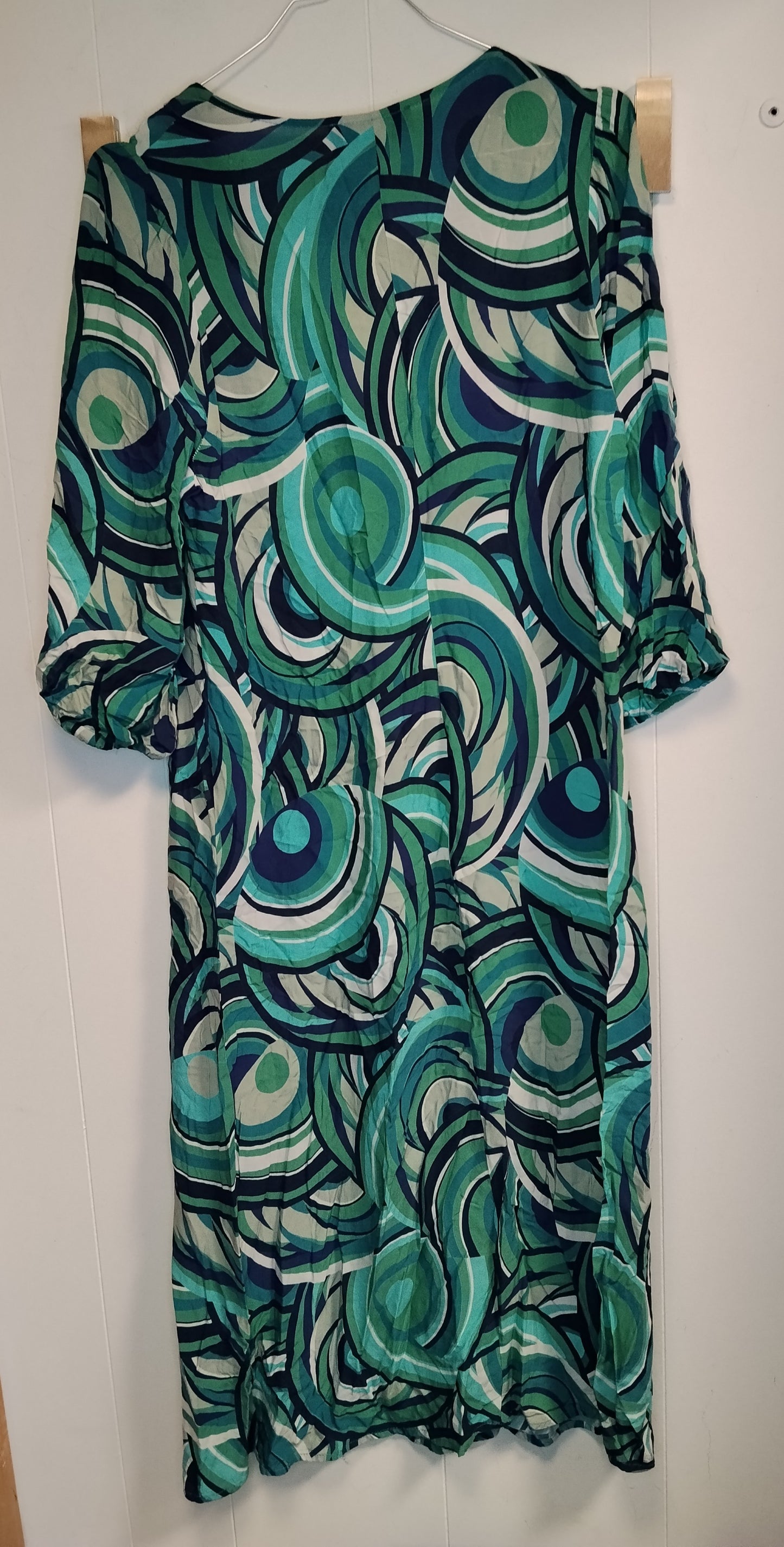 Abito donna Zizu fantasia geometrica verde taglia L