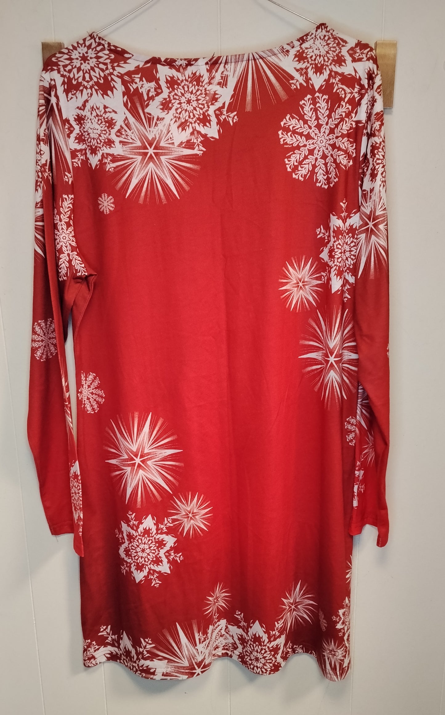 Camicia da Notte Donna Natalizia Rossa con Pupazzo di Neve Taglia L