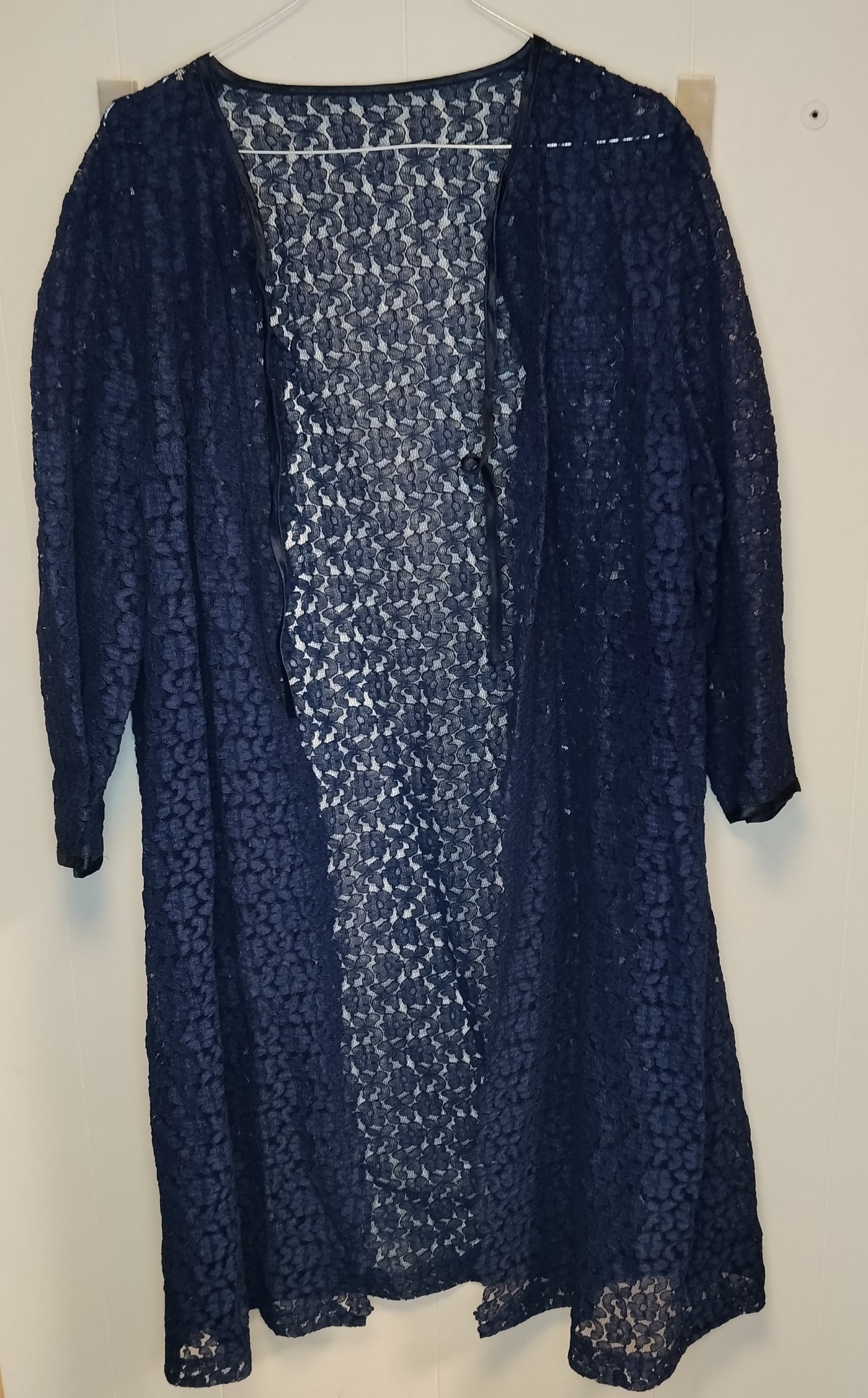 Abito Donna 2 Pezzi Blu in Pizzo XXL Elegante con Coprispalle