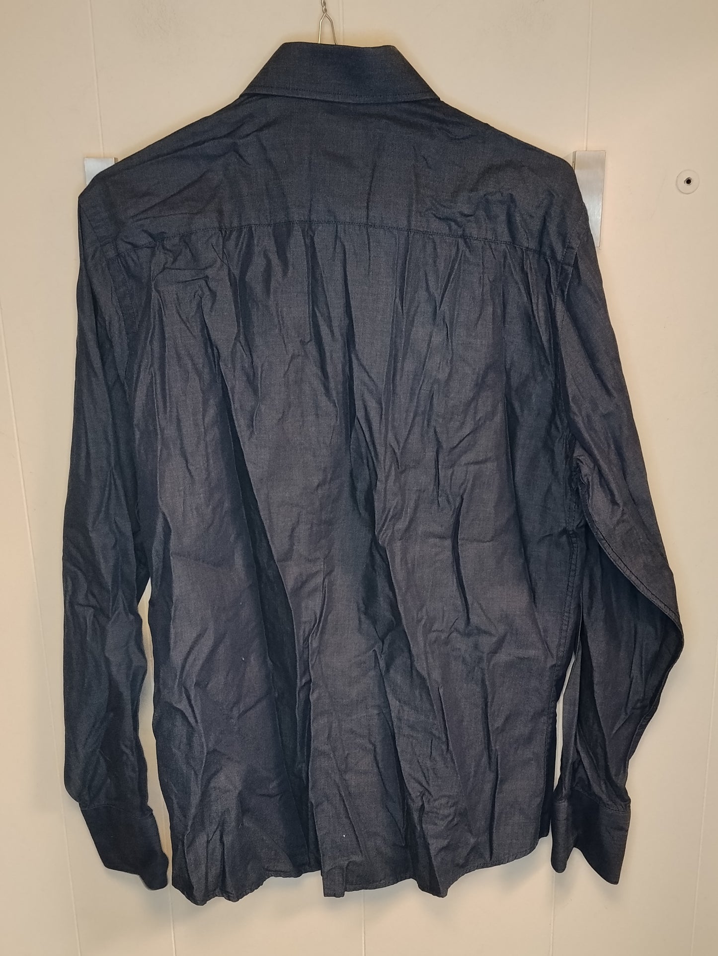 Camicia Uomo Dan John Blu Scuro Elegante Taglia M Collo 40