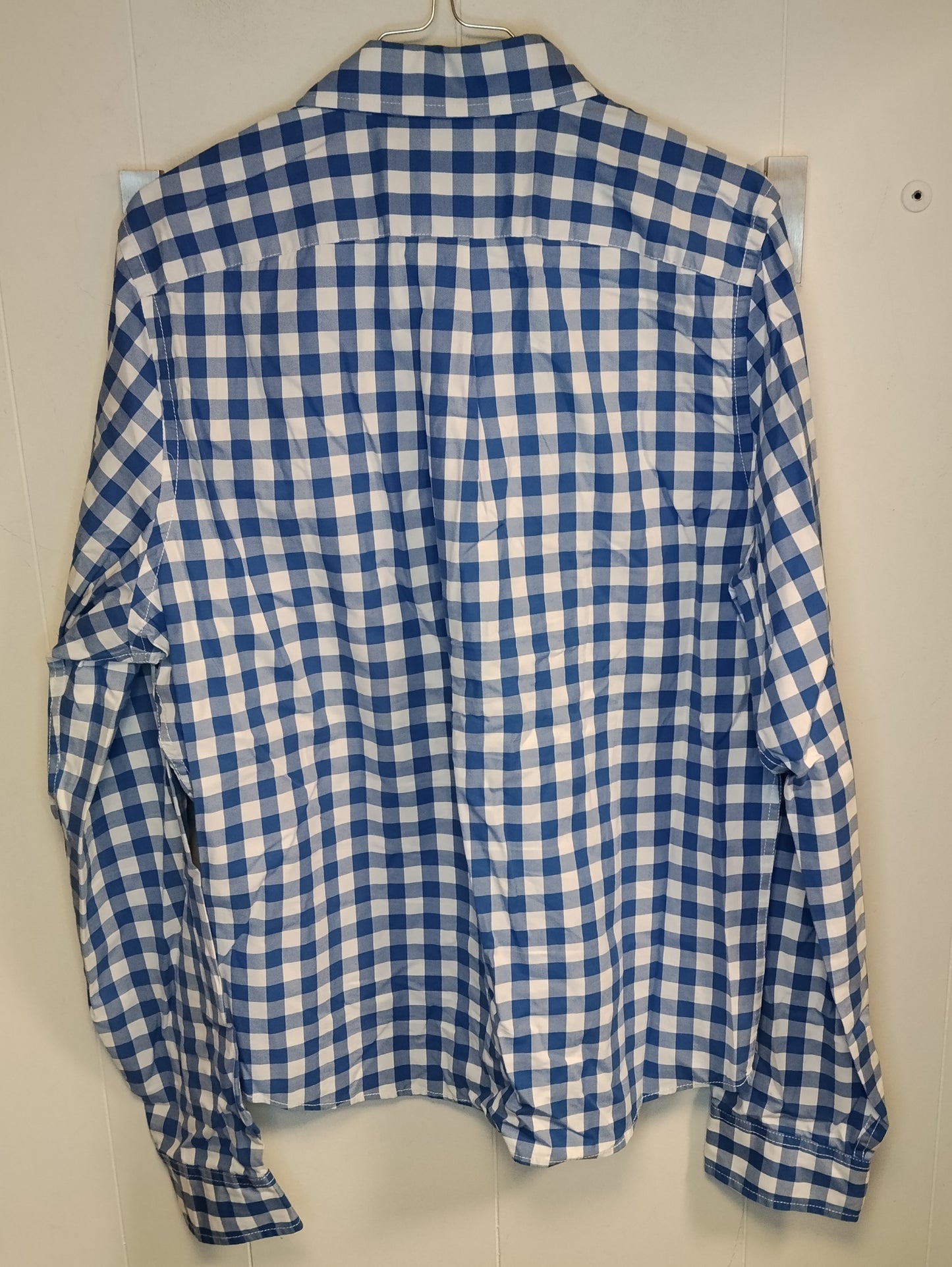 Camicia Uomo Abercrombie Quadri Blu Bianco Taglia XL Button Down
