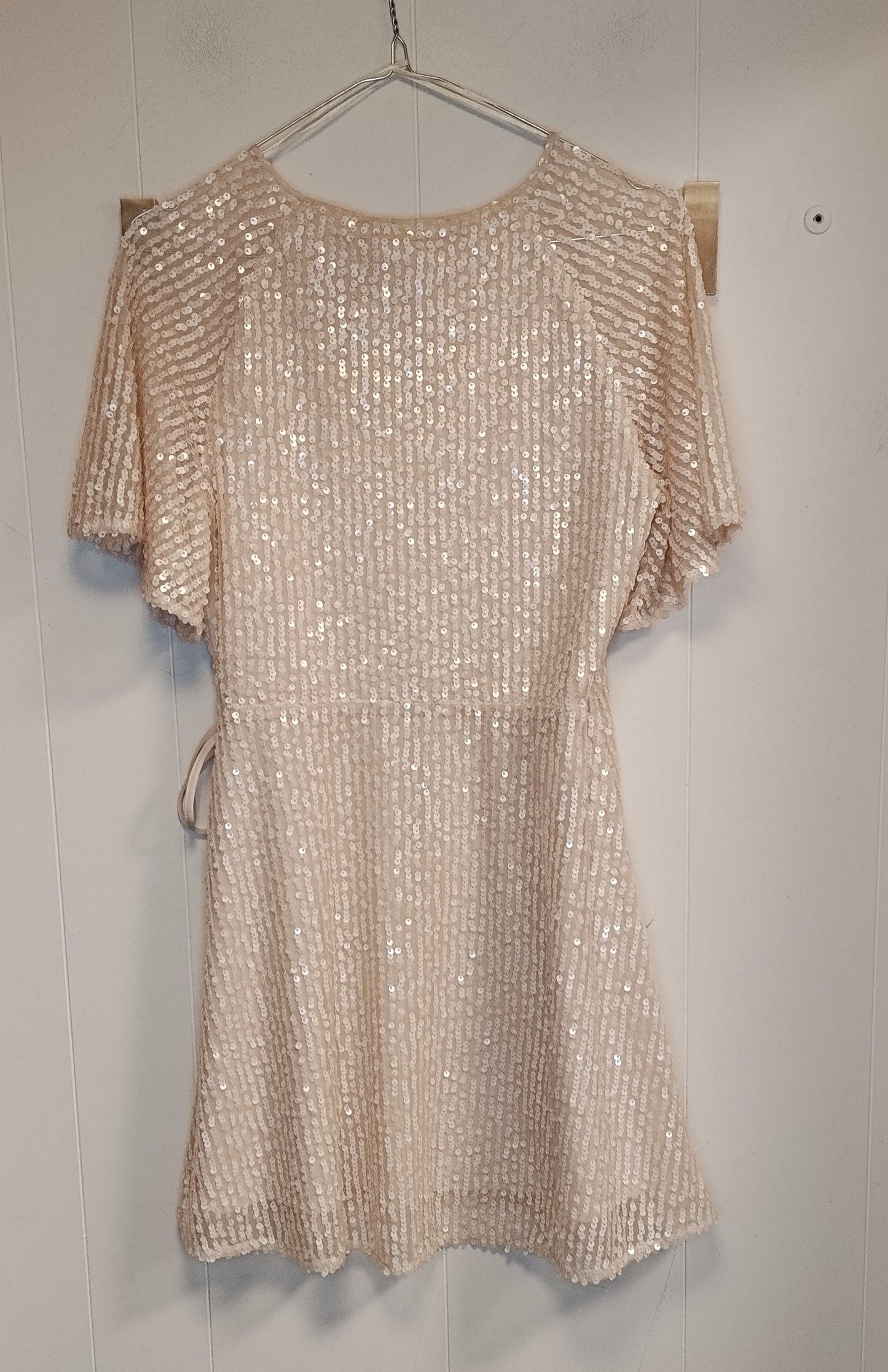 Vestito Zara Paillettes Rosa Cipria Elegante Taglia M Nuovo
