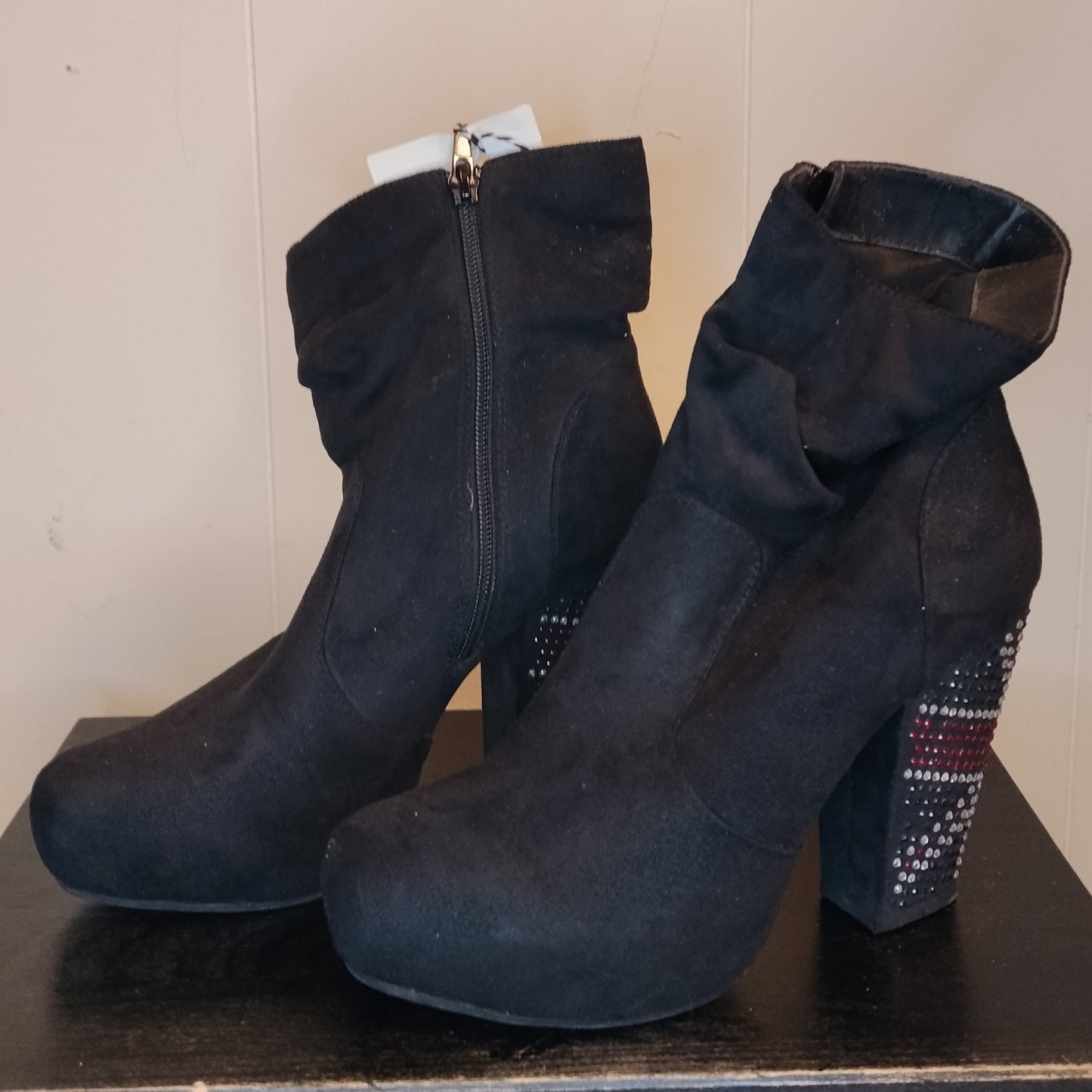 Stivaletti Donna Catwalk Neri Tacco Alto con Strass Tg 37