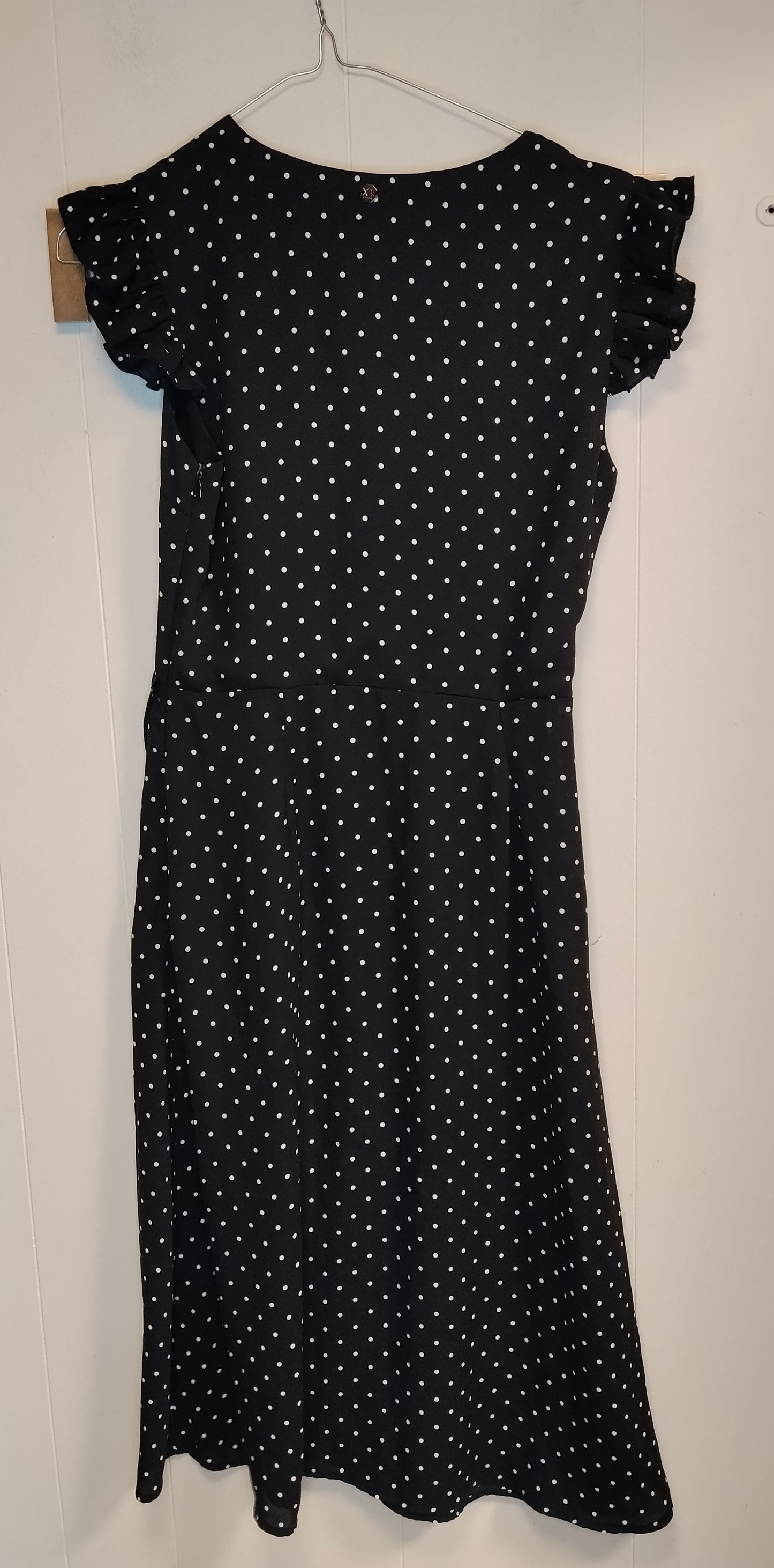 Vestito Donna Nero Pois XT Studio Taglia M Elegante Volant