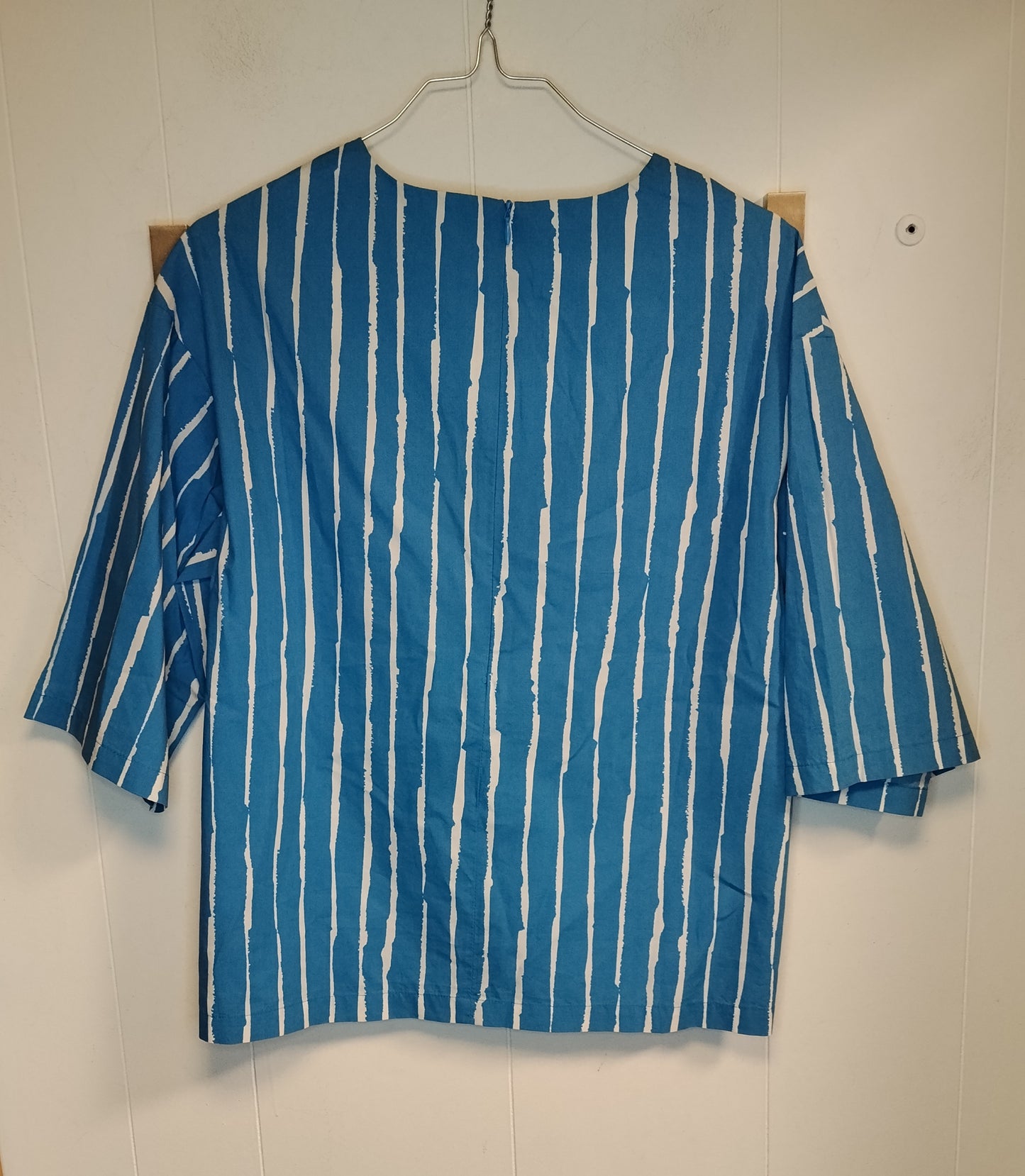 Blusa Donna Marimekko Blu a Righe Bianche Manica 3/4 Taglia S