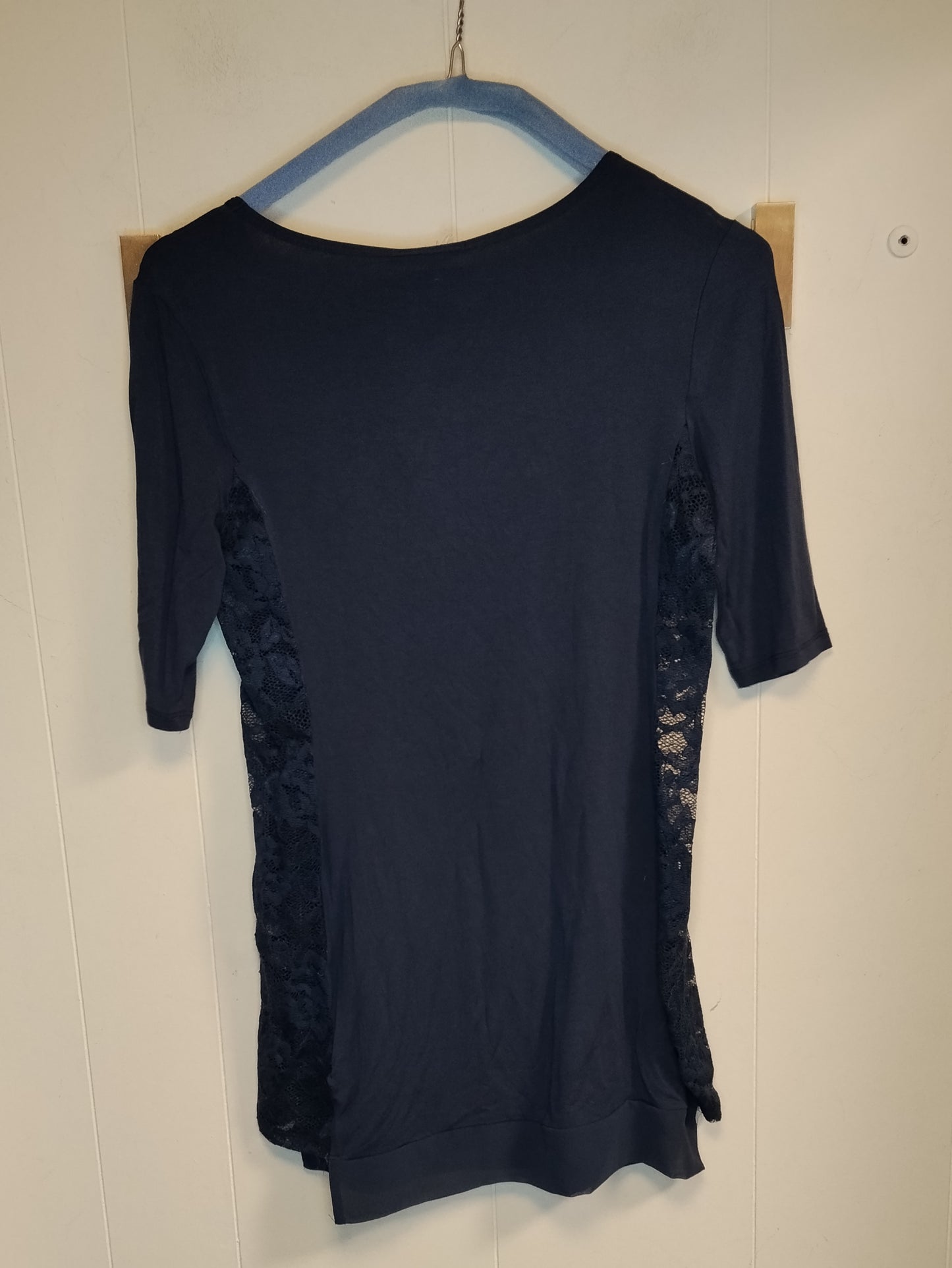 Maglia Donna Intimissimi Blu con Inserti in Pizzo Taglia S