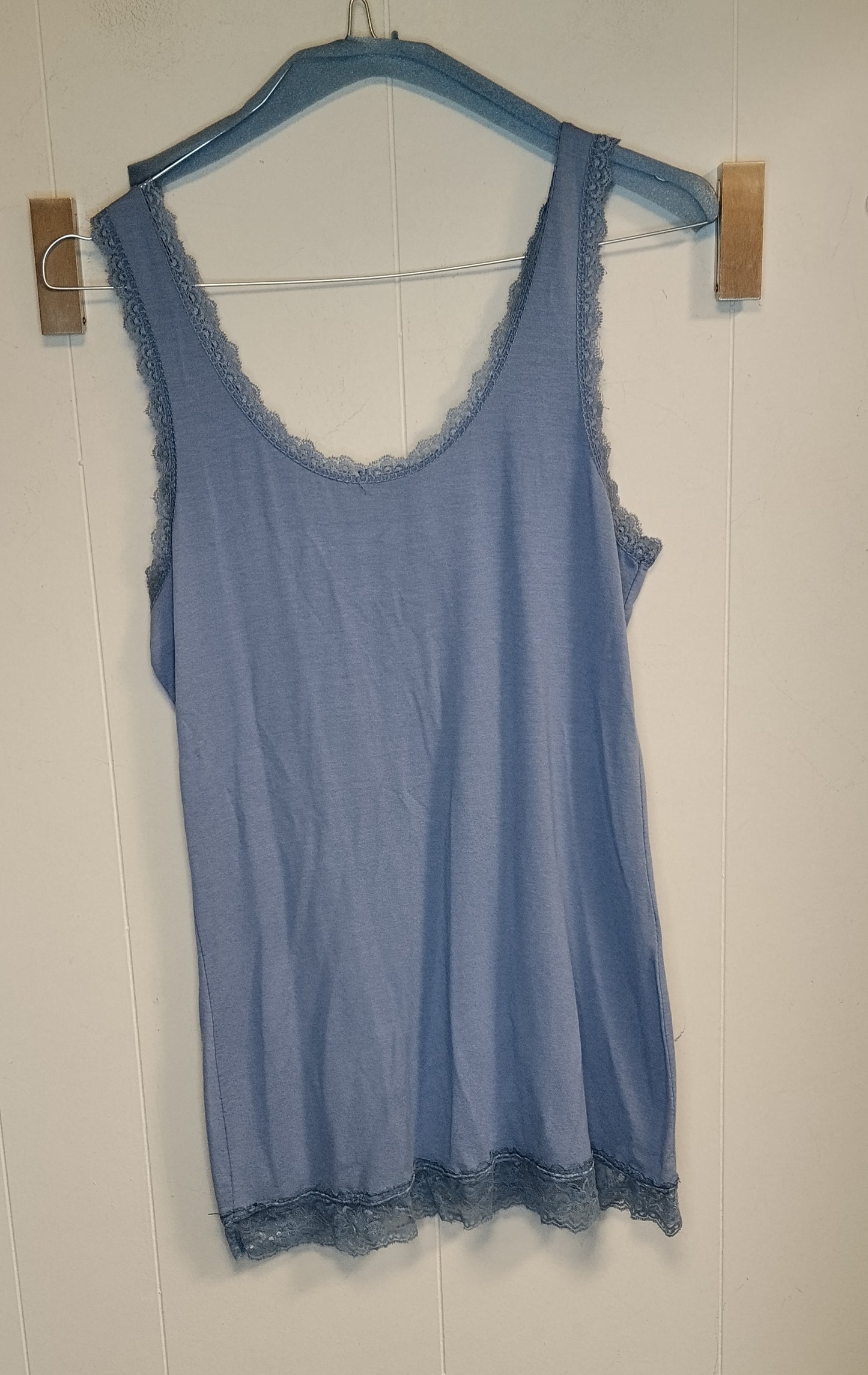 Canotta Donna Me & Me Azzurra con Pizzo Taglia S