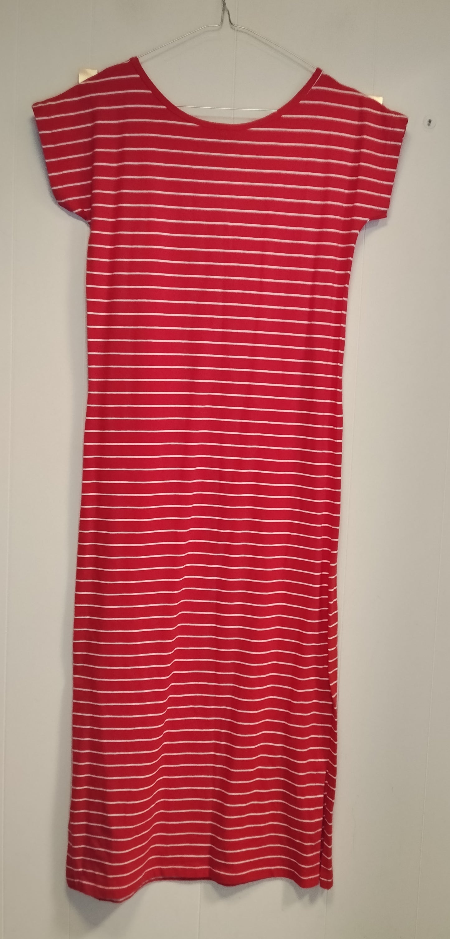 Vestito Lungo Calliope Rosso a Righe Bianche Taglia L